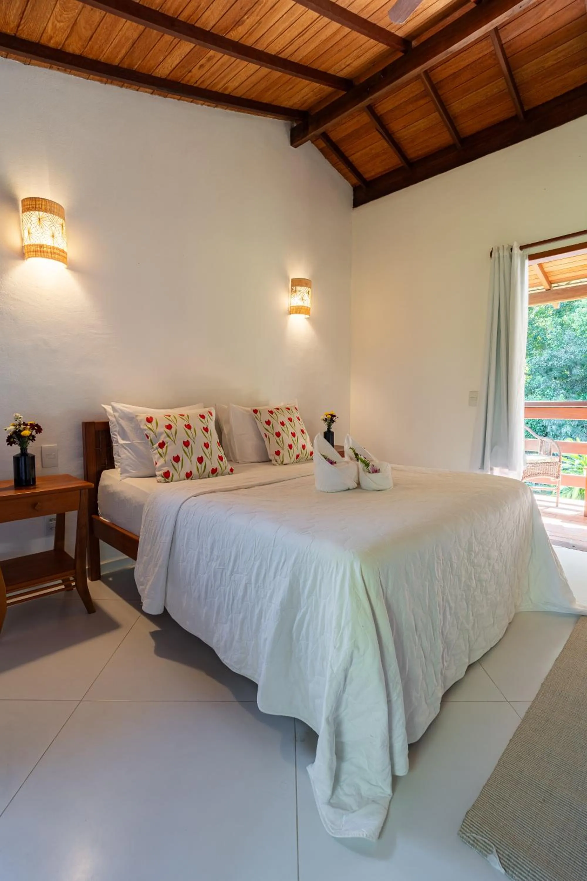 Bed in Pousada Samambaia