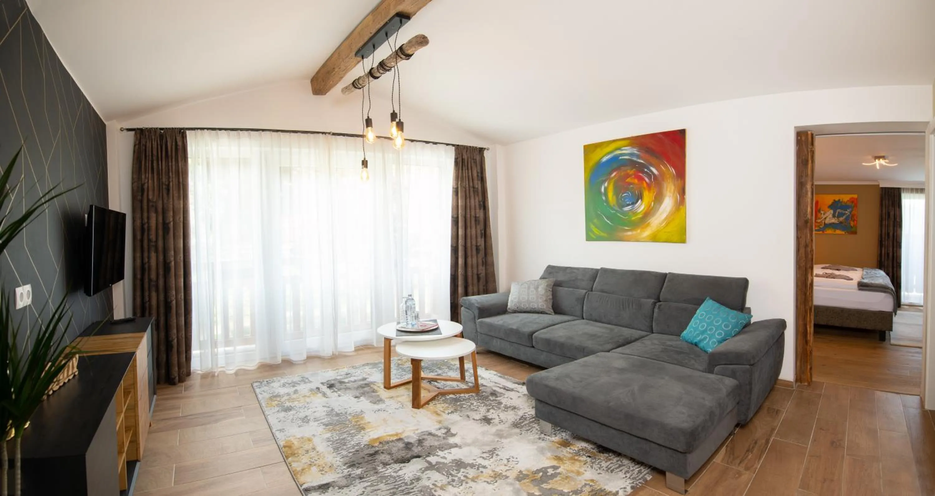 Living room, Bed in Landhotel Anna