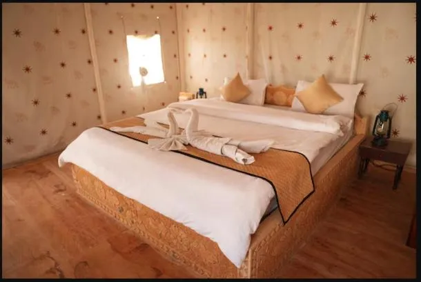 Bed in Nomads heaven desert camp jaisalmer
