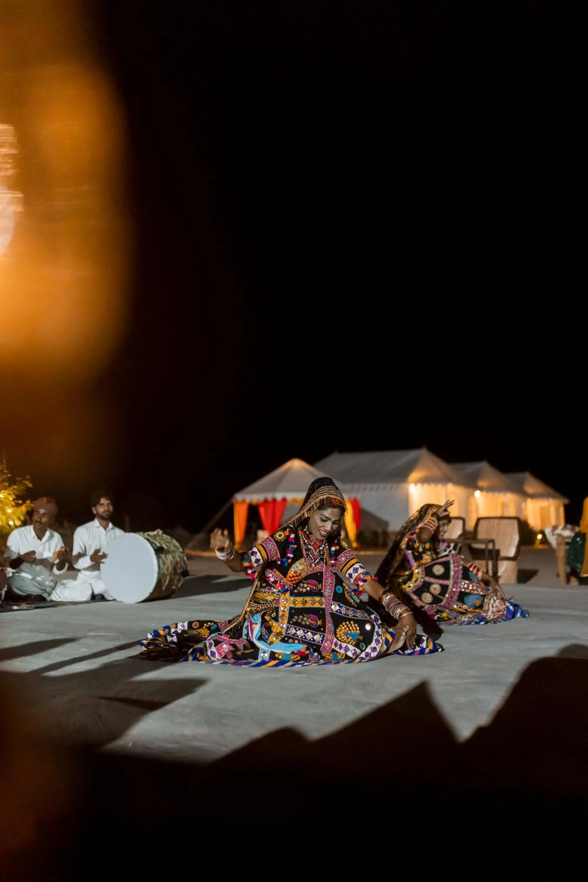Evening entertainment in Nomads heaven desert camp jaisalmer