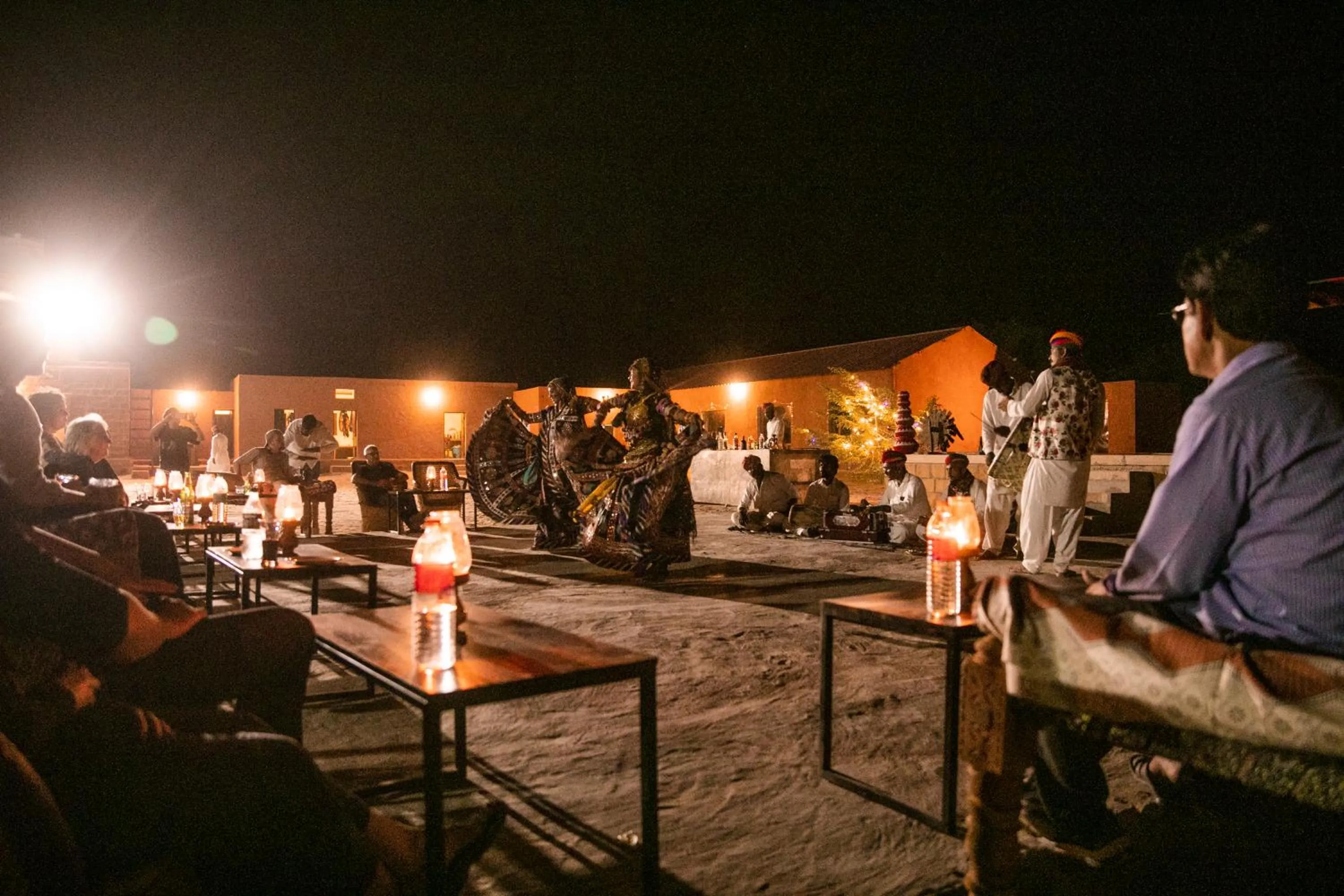 Evening entertainment in Nomads heaven desert camp jaisalmer
