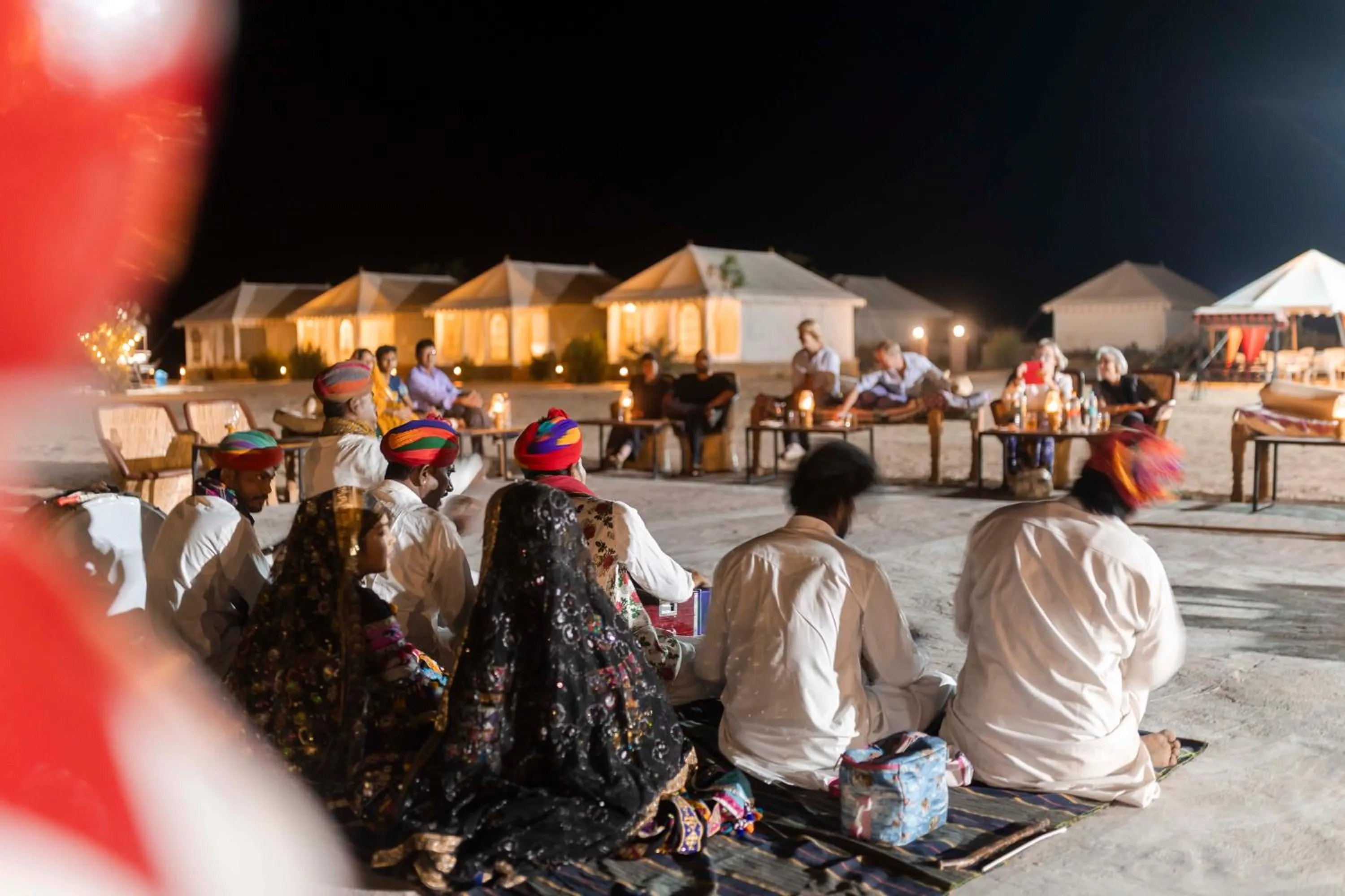 People in Nomads heaven desert camp jaisalmer