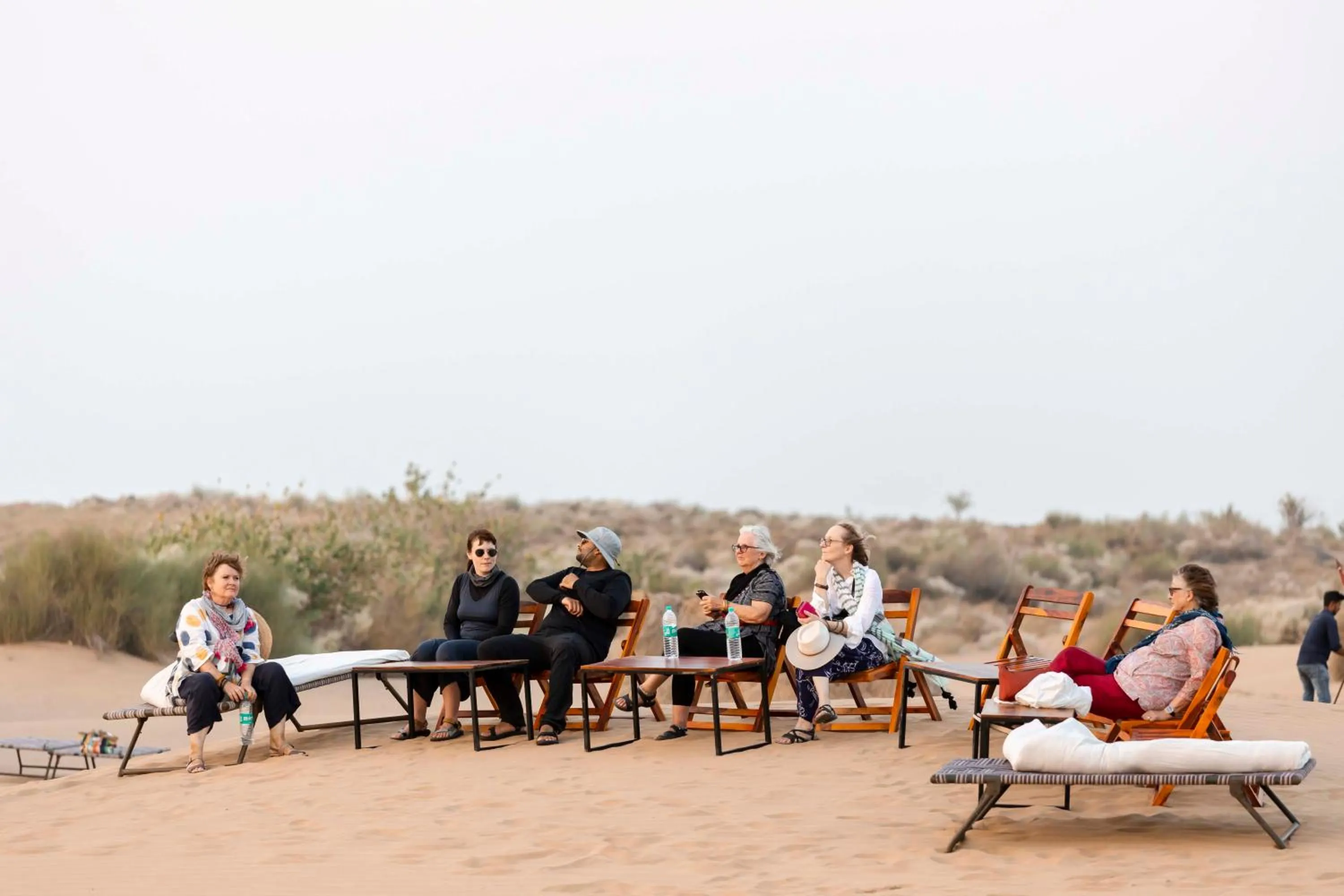 People in Nomads heaven desert camp jaisalmer