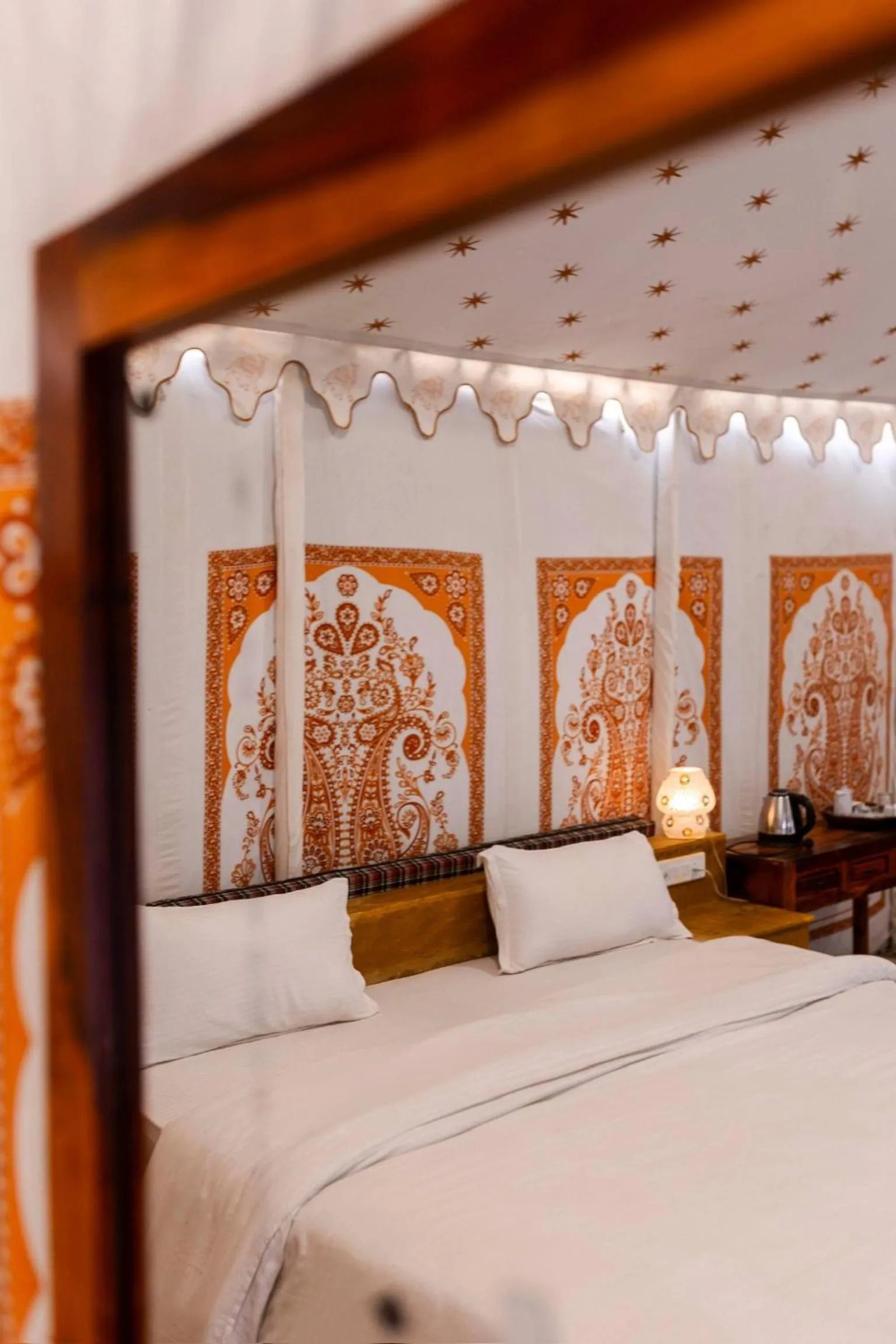 Bed in Nomads heaven desert camp jaisalmer