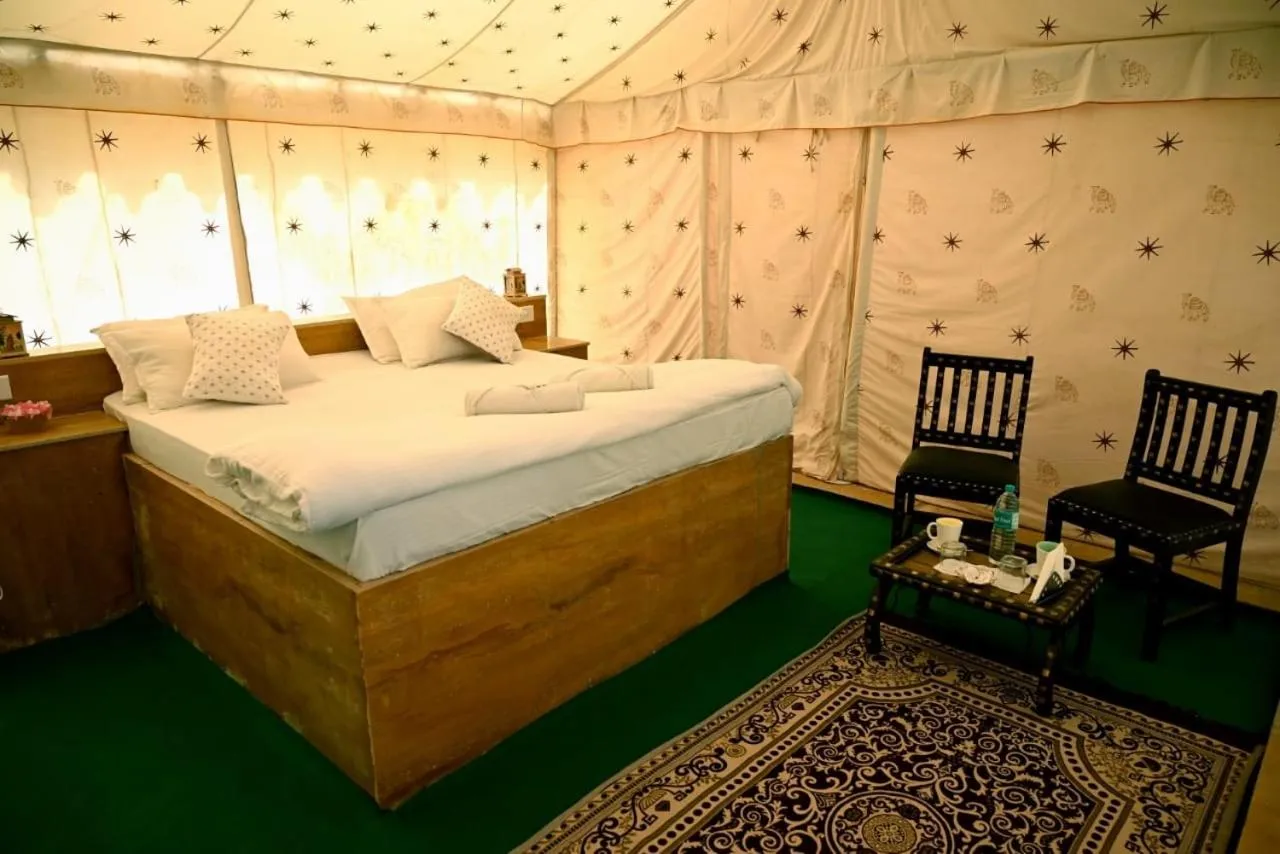 Bed in Nomads heaven desert camp jaisalmer