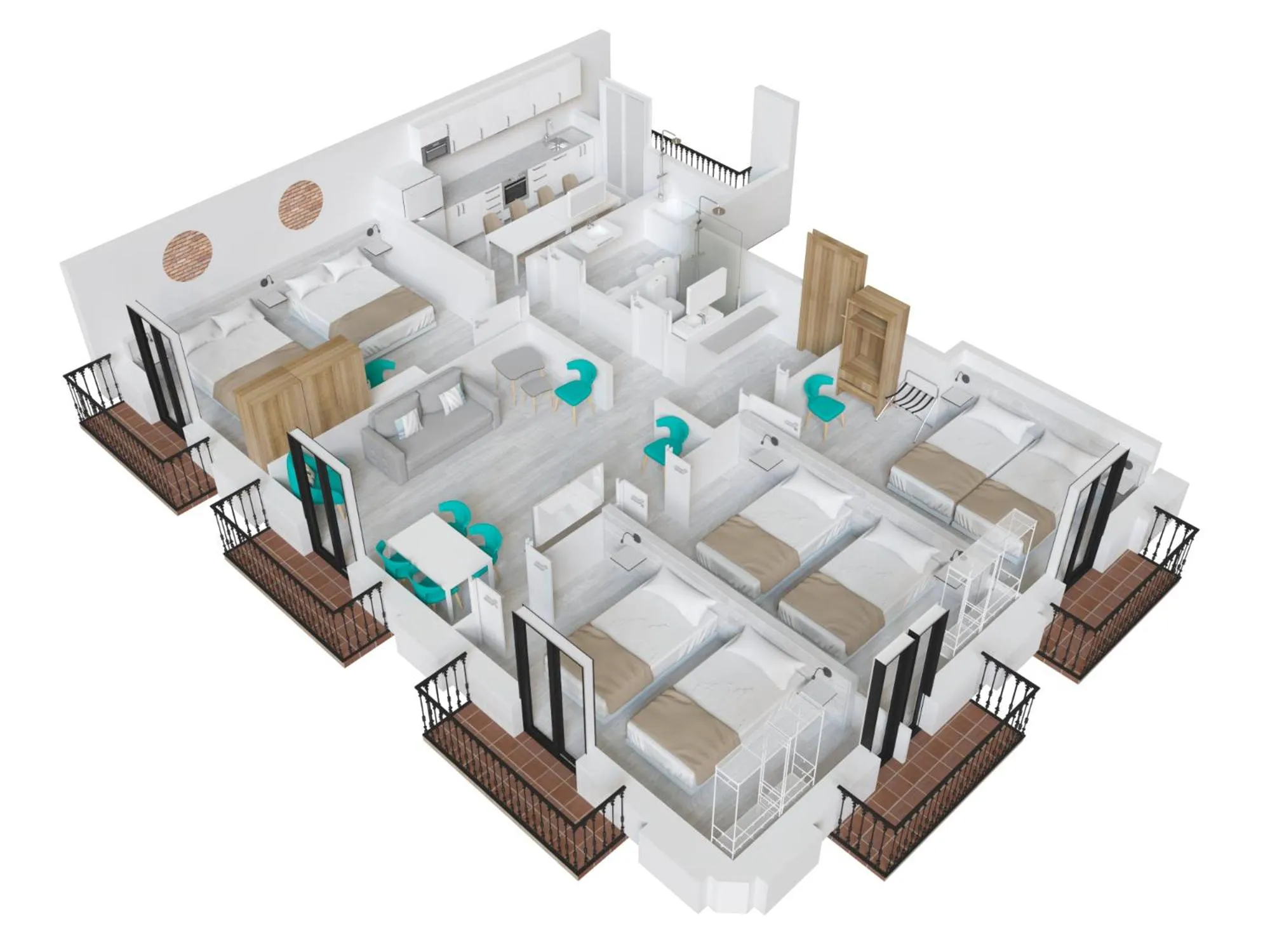 Floor plan in Stay Together Barcelona Apartments