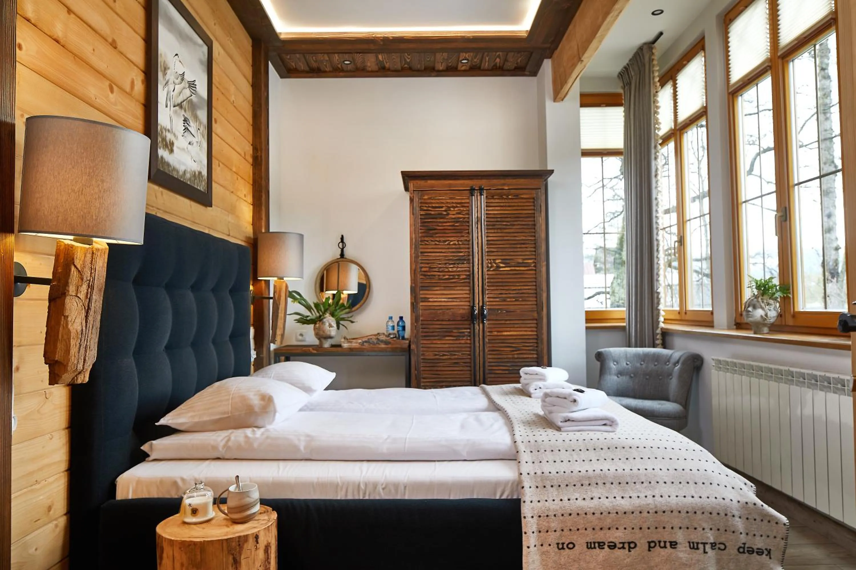 Bed in Niedźwiedzia Residence Garden Sauna