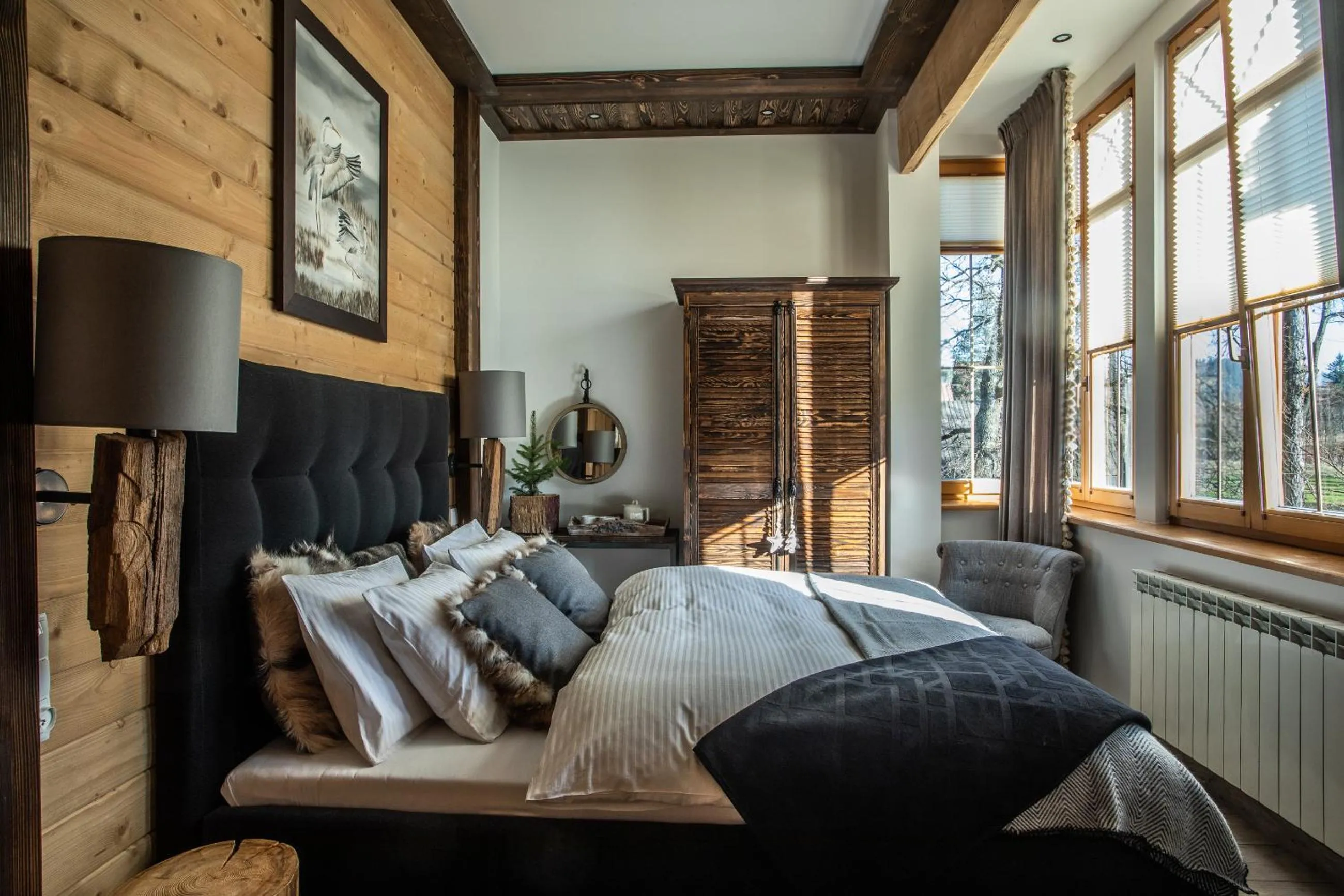 Bed in Niedźwiedzia Residence Garden Sauna