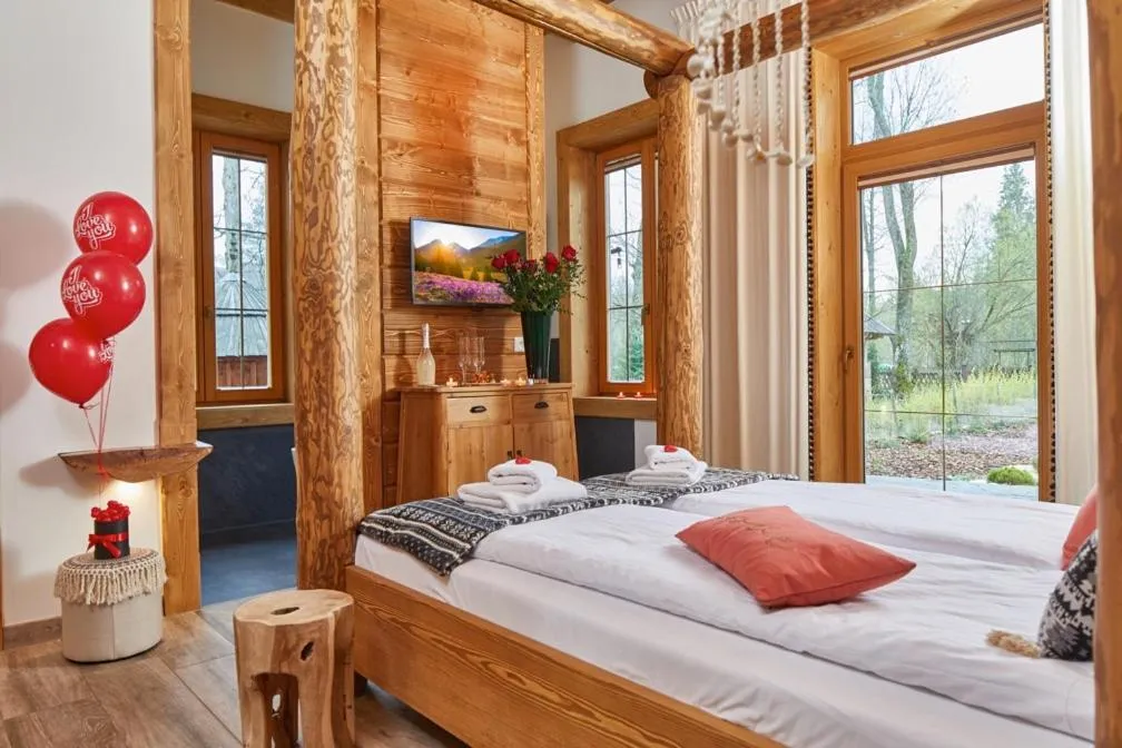 Bed in Niedźwiedzia Residence Garden Sauna