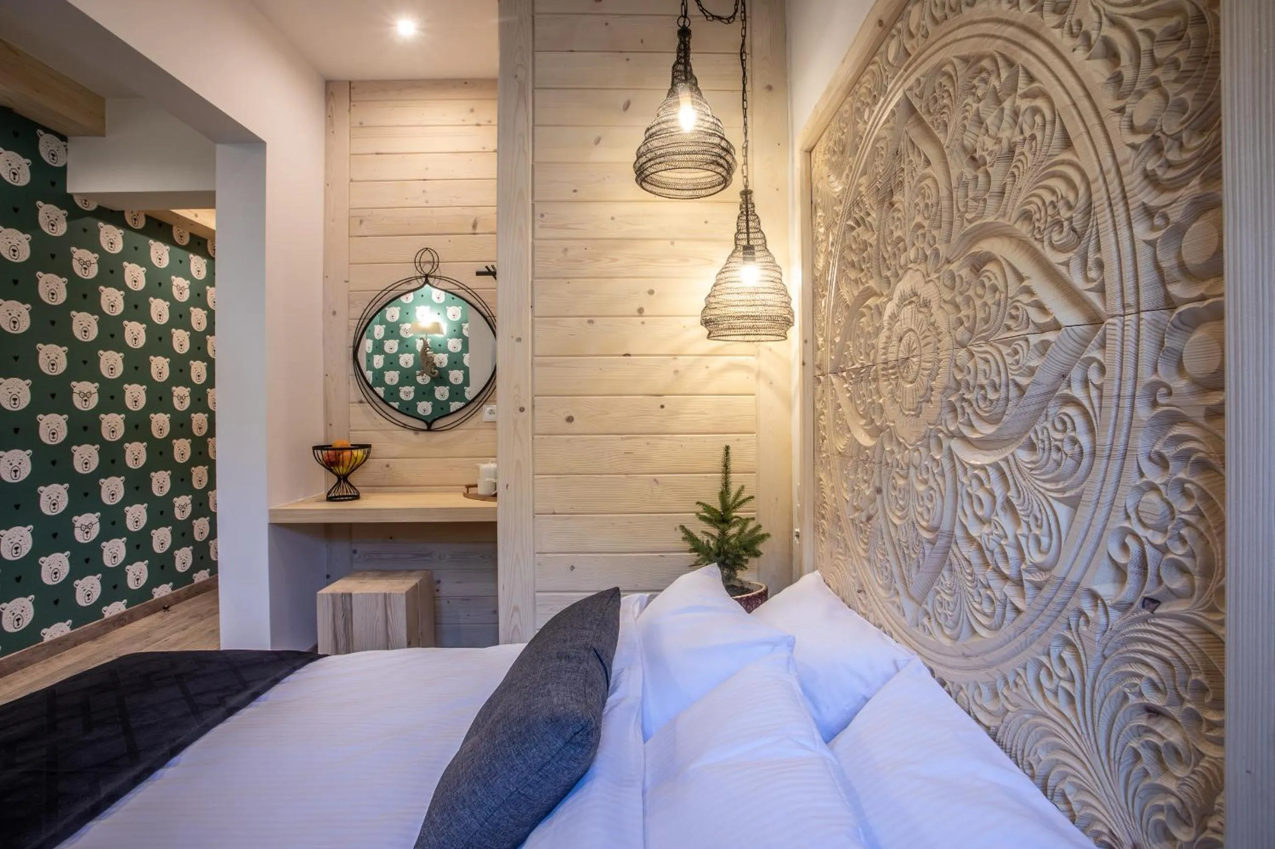 Bed in Niedźwiedzia Residence Garden Sauna