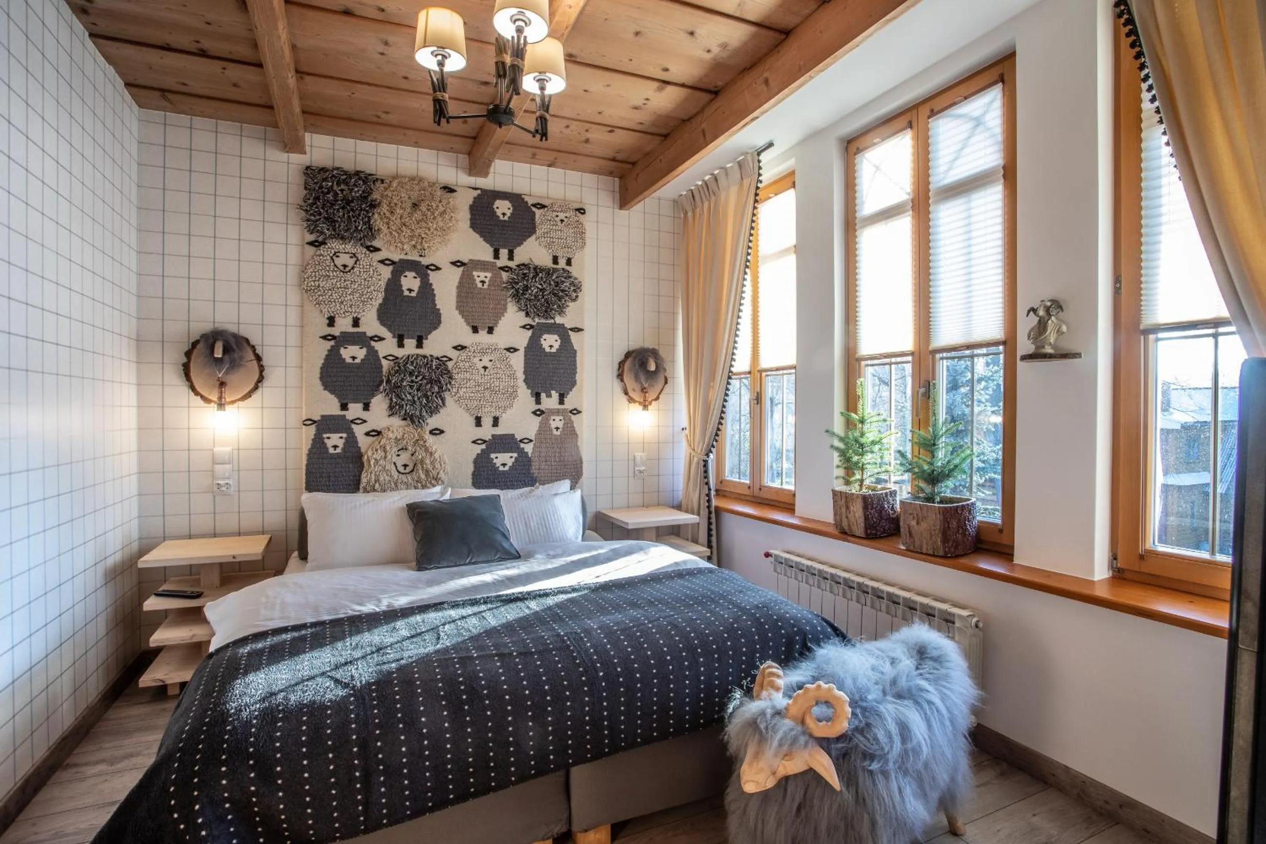 Bed in Niedźwiedzia Residence Garden Sauna