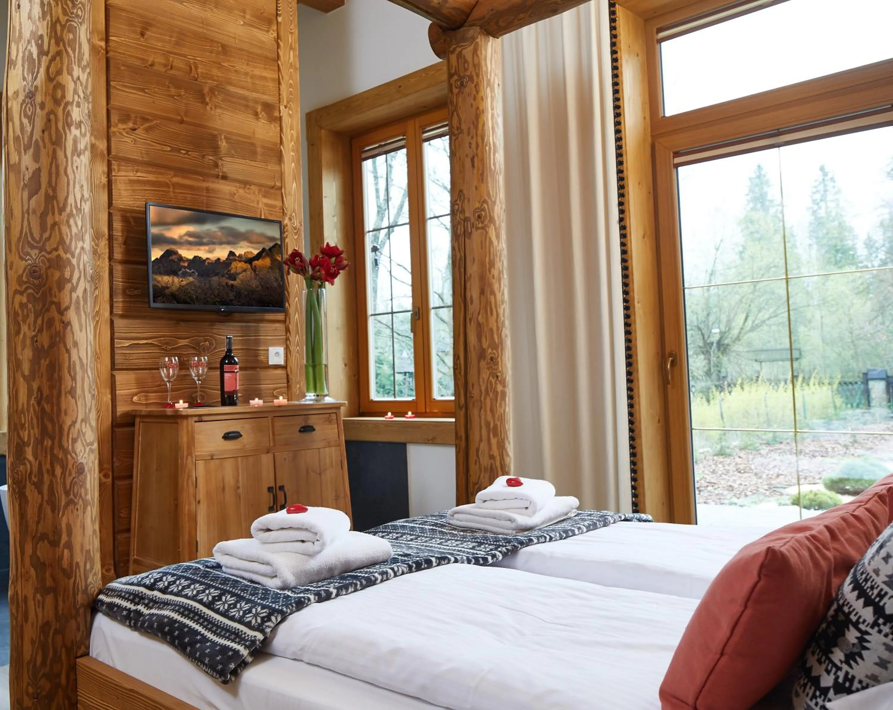 Bed in Niedźwiedzia Residence Garden Sauna