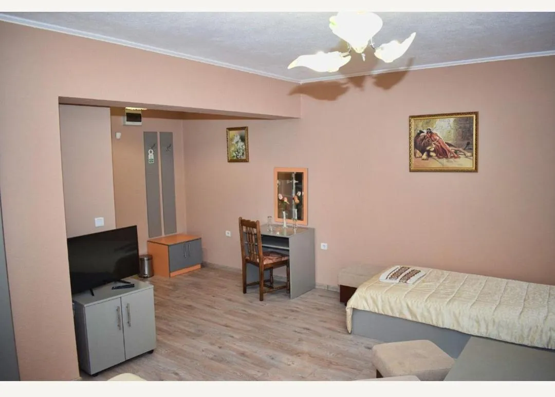 Toilet, Bed in Family Hotel Miglena