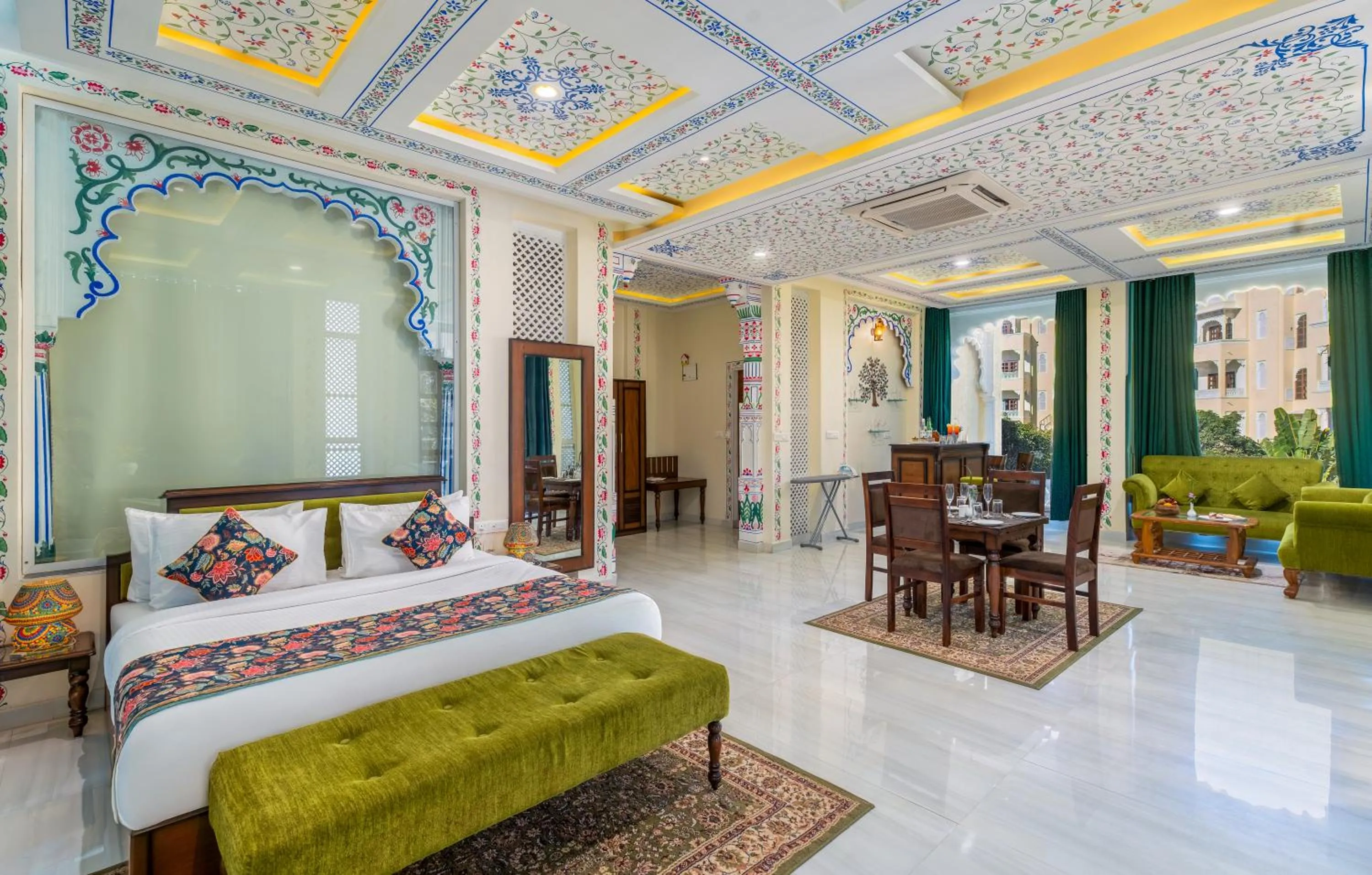 Bed in The Everest Hill Resort & Spa-Kumbhalgarh