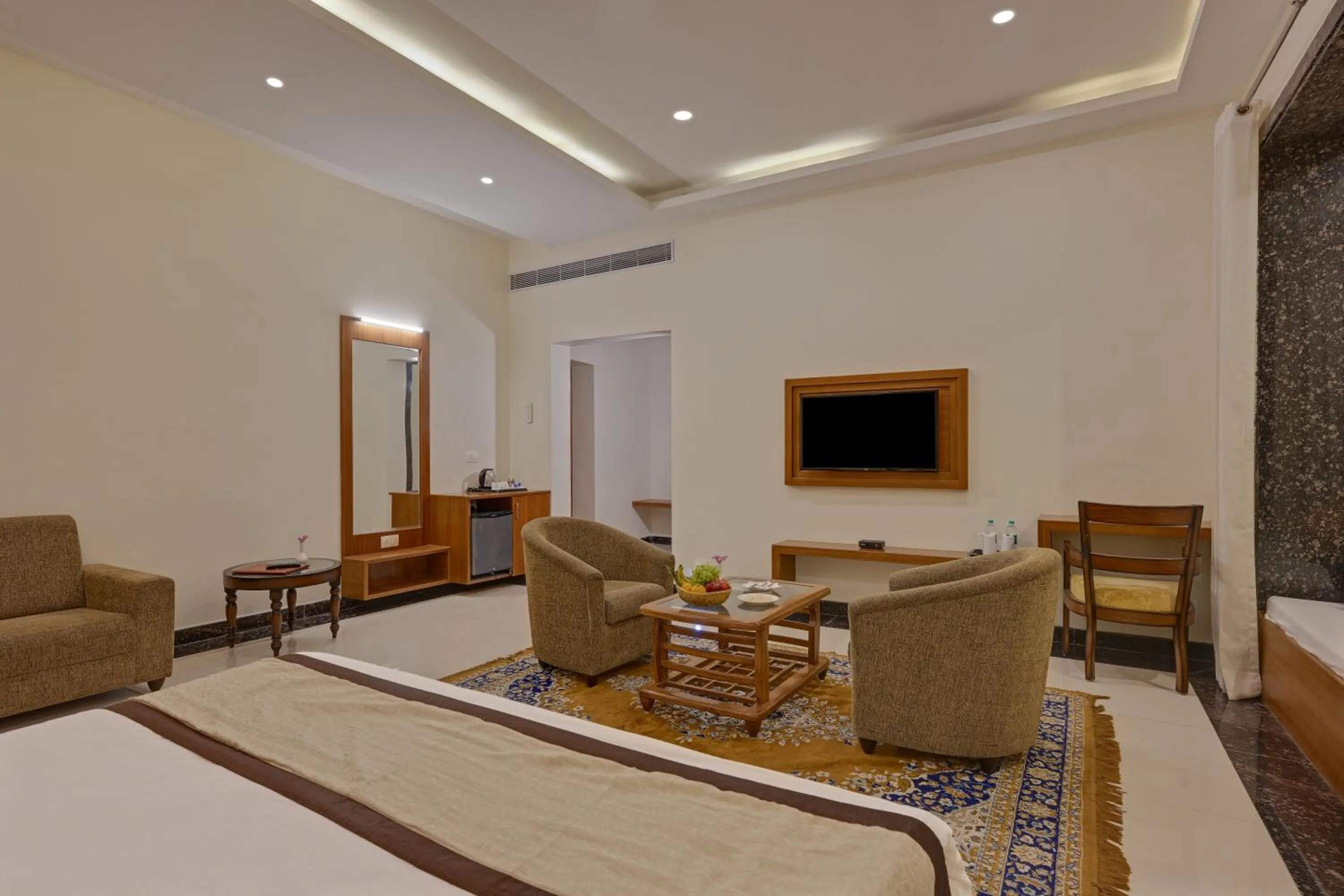 Seating area, Bed in The Everest Hill Resort & Spa-Kumbhalgarh