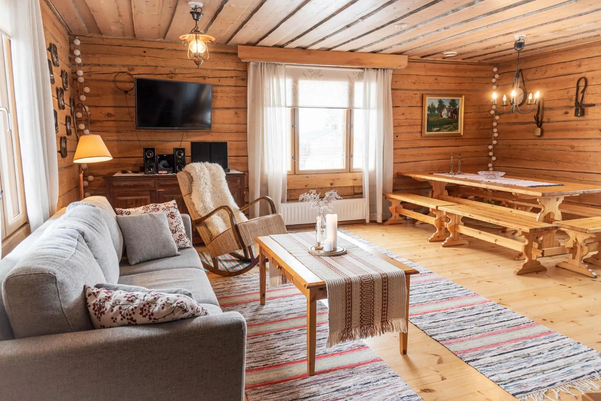 Living room in Napapiirin Järvilomat