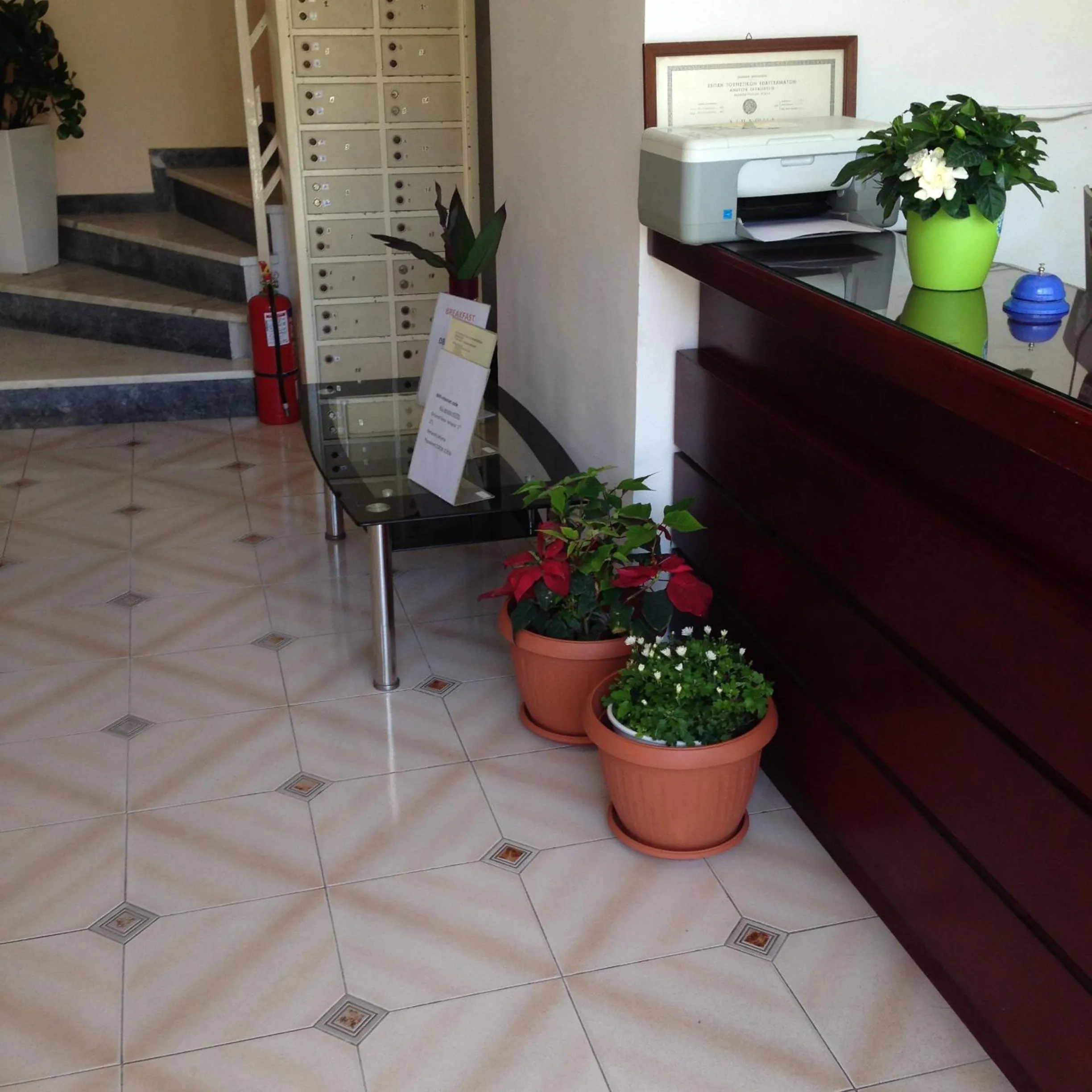 Lobby or reception in Zefyros Hotel