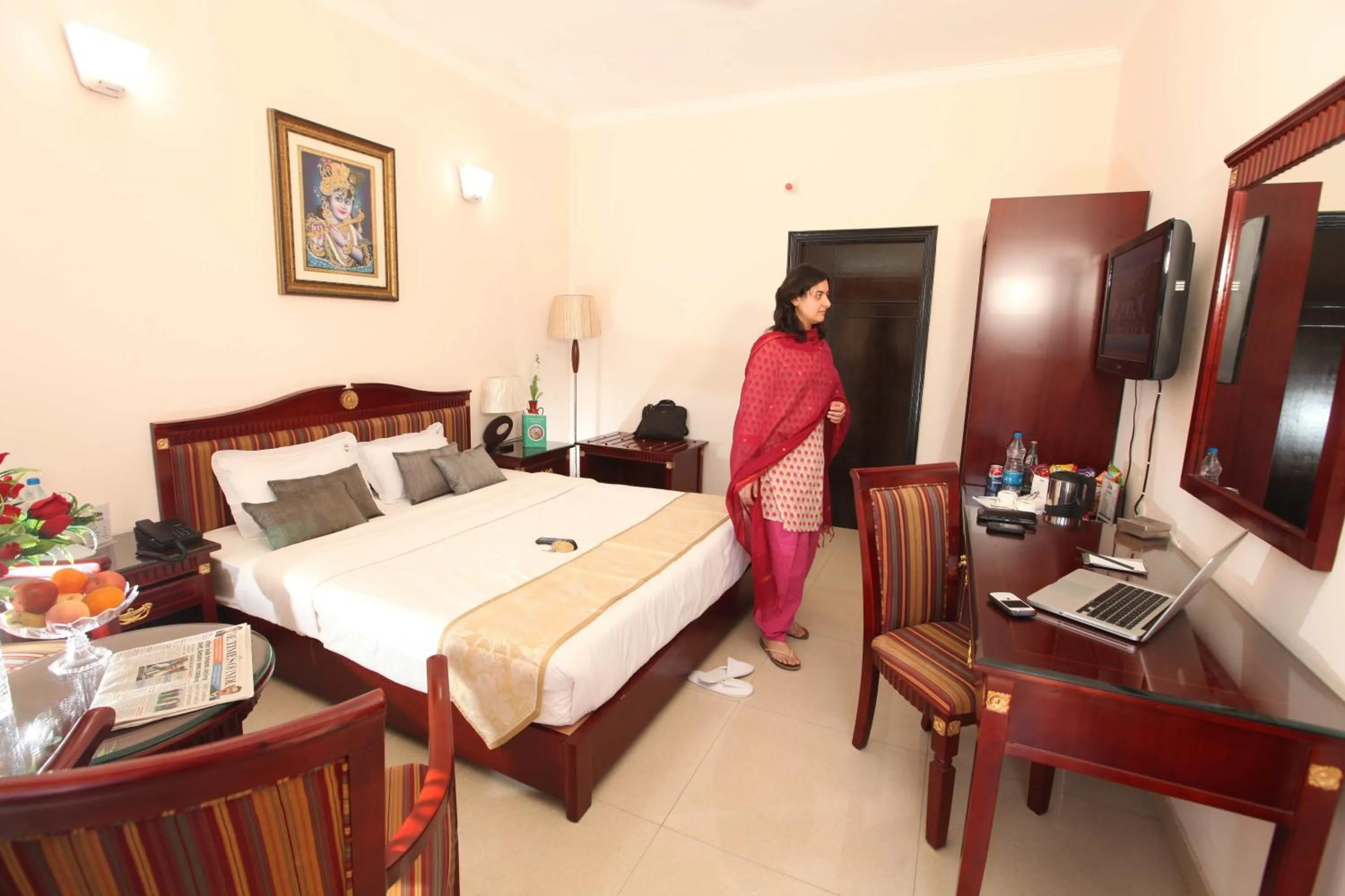 Photo of the whole room, Bed in Hotel Kridha Residency - Opposite Prem Mandir Vrindavan