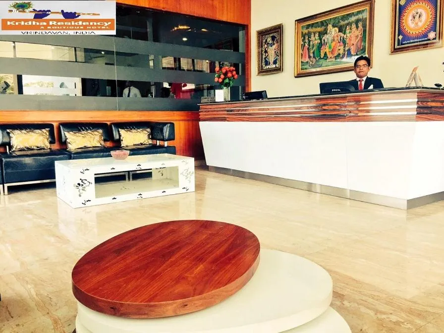 Communal lounge/ TV room in Hotel Kridha Residency - Opposite Prem Mandir Vrindavan