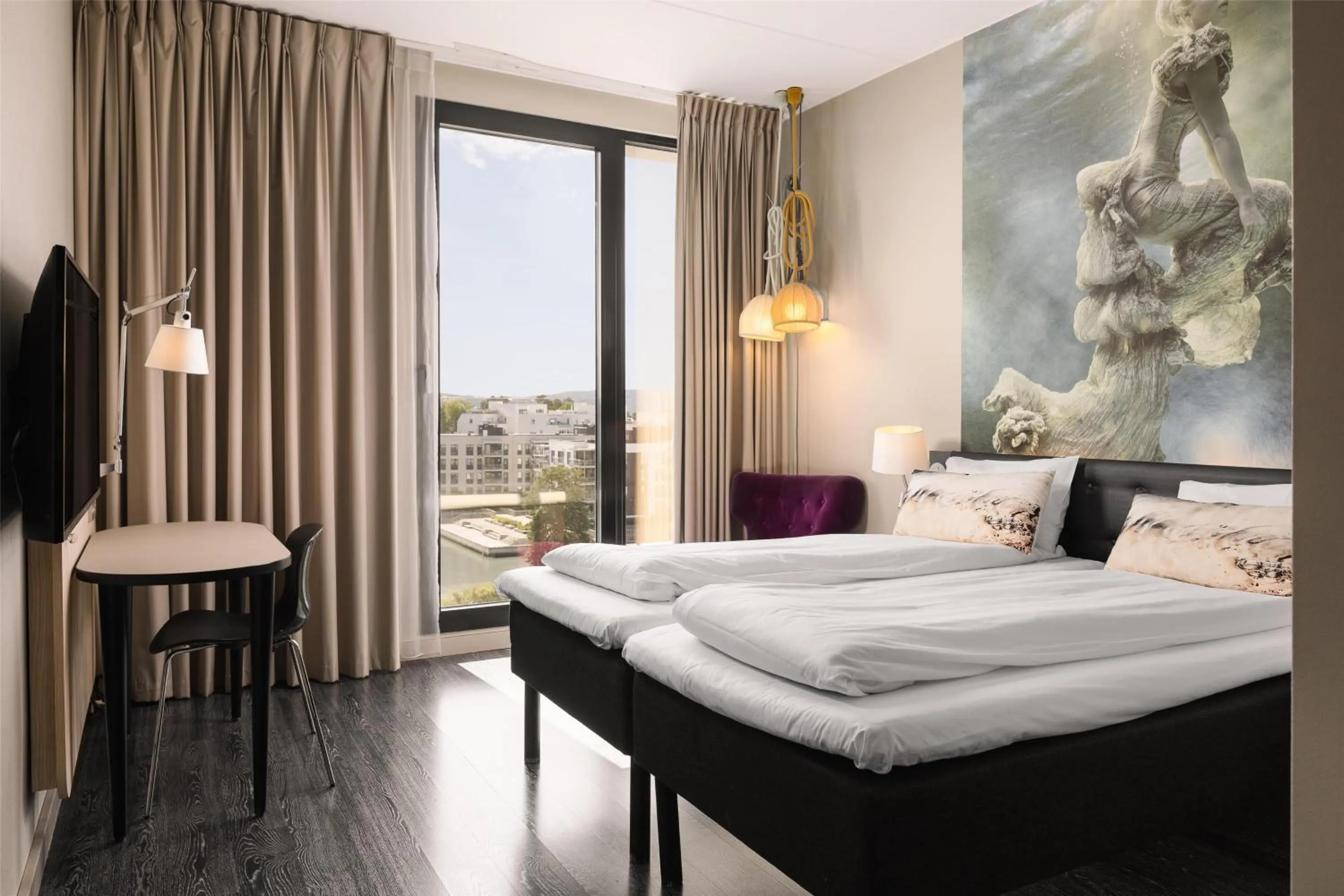 Bedroom, Bed in Scandic Fornebu