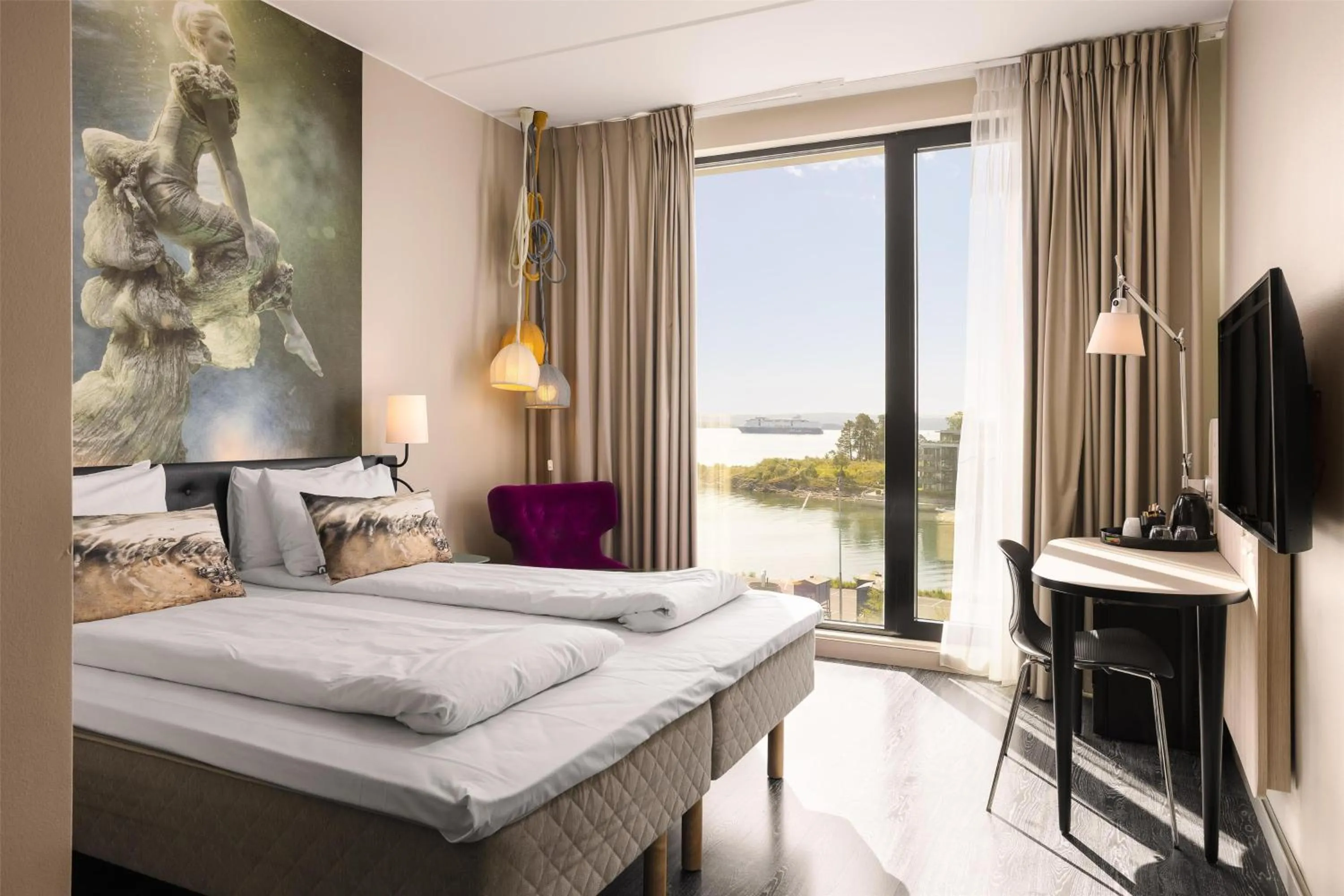 Bedroom, Bed in Scandic Fornebu