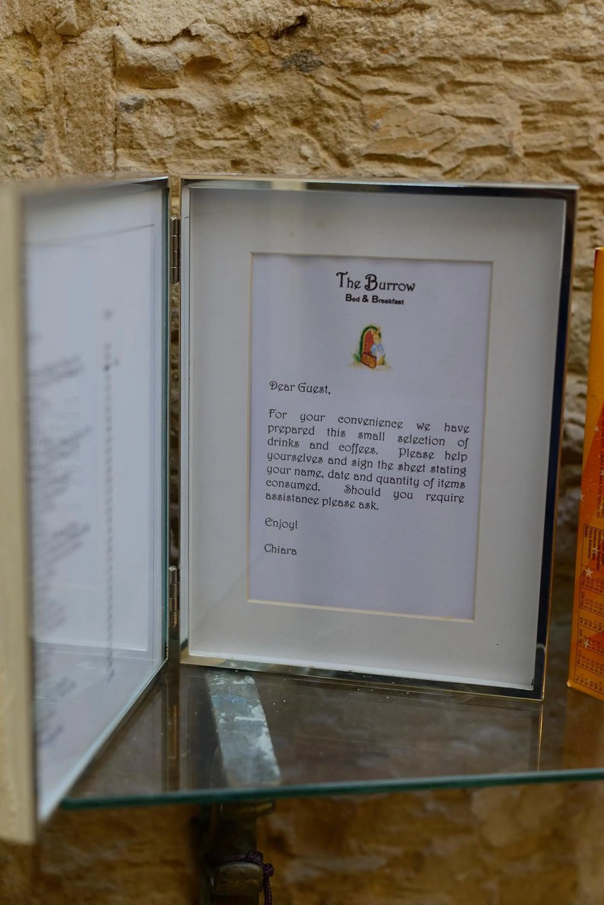 Food and drinks in The Burrow Guest House