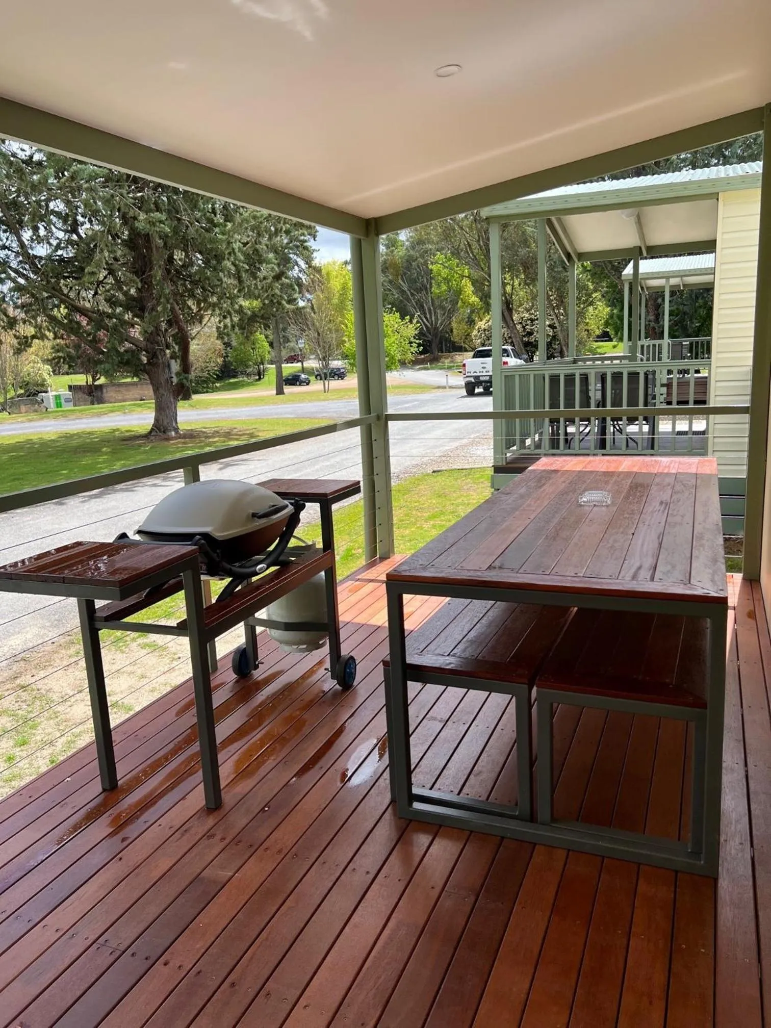 Patio in Beechworth Lake Sambell Caravan Park