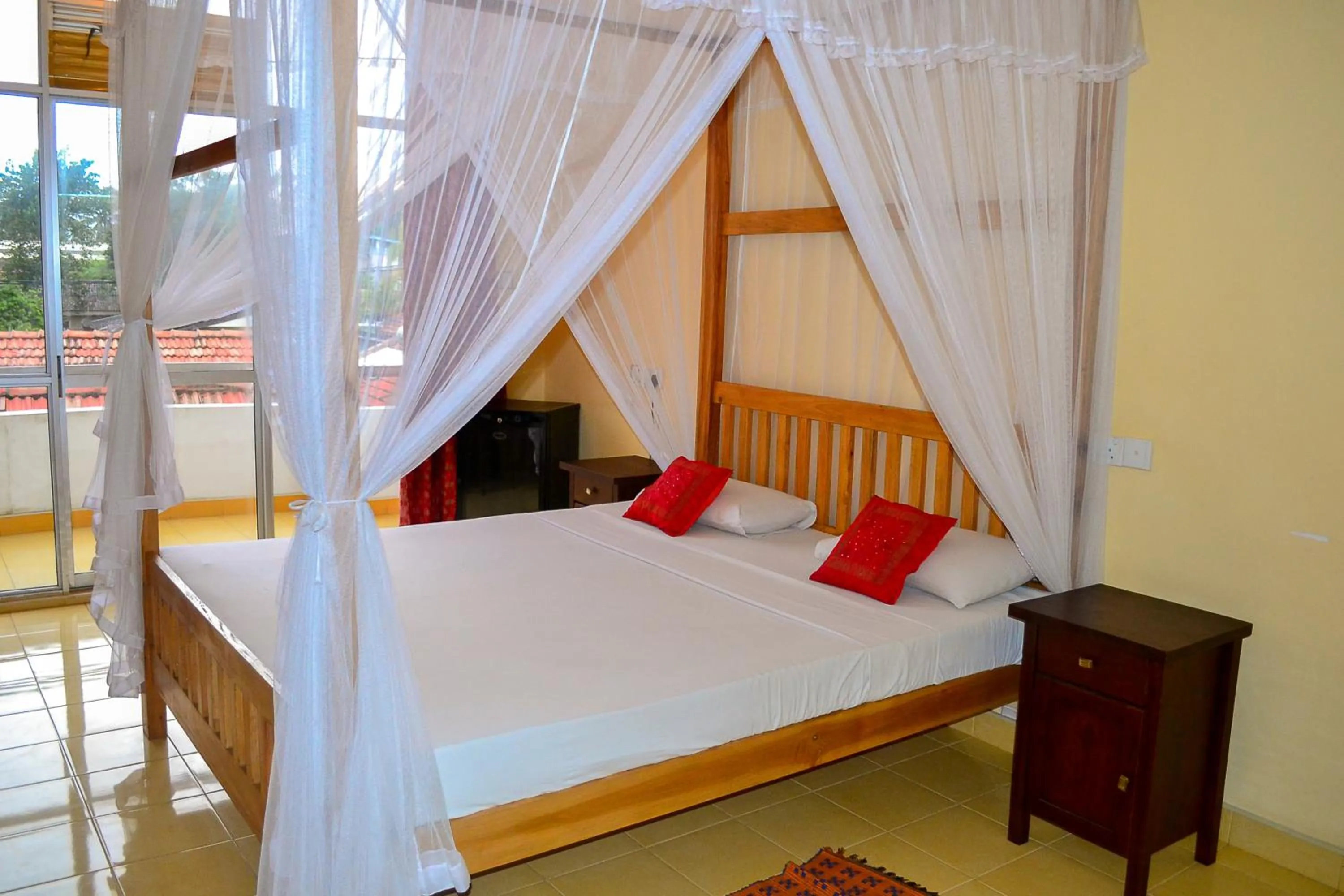 Bed in Hotel Marine at Negombo Beach