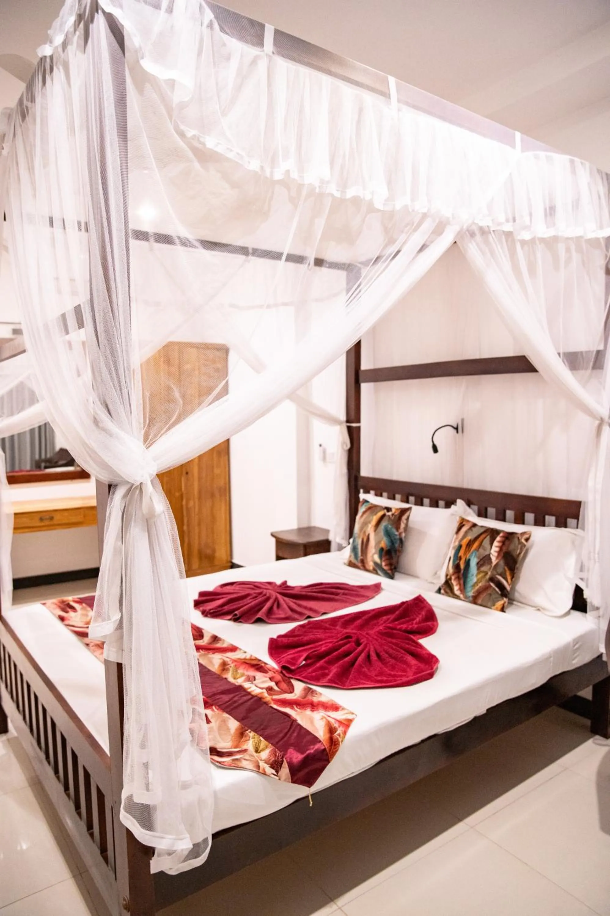 Bed in Hotel Marine at Negombo Beach