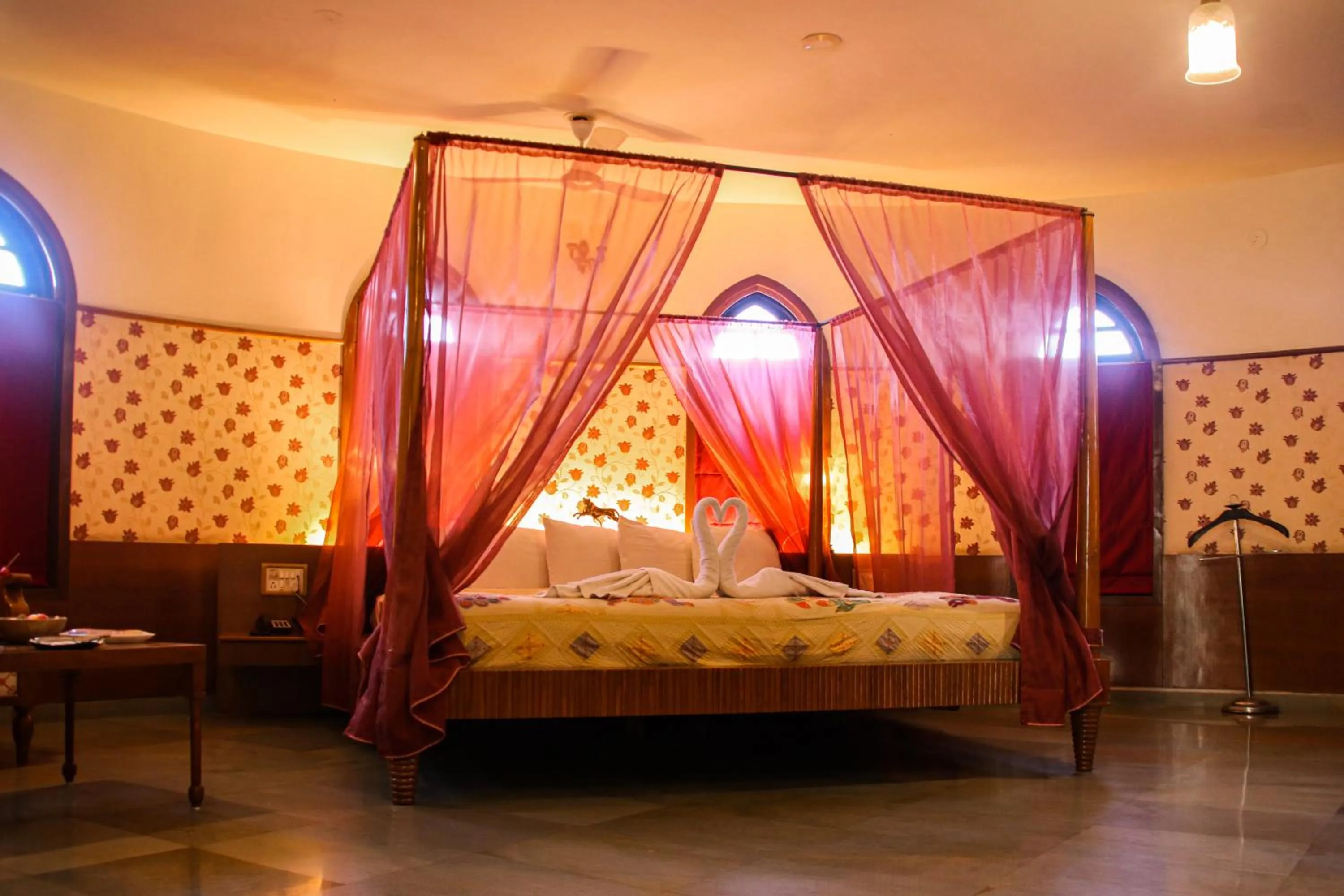 Bed in Heritage Khirasara Palace