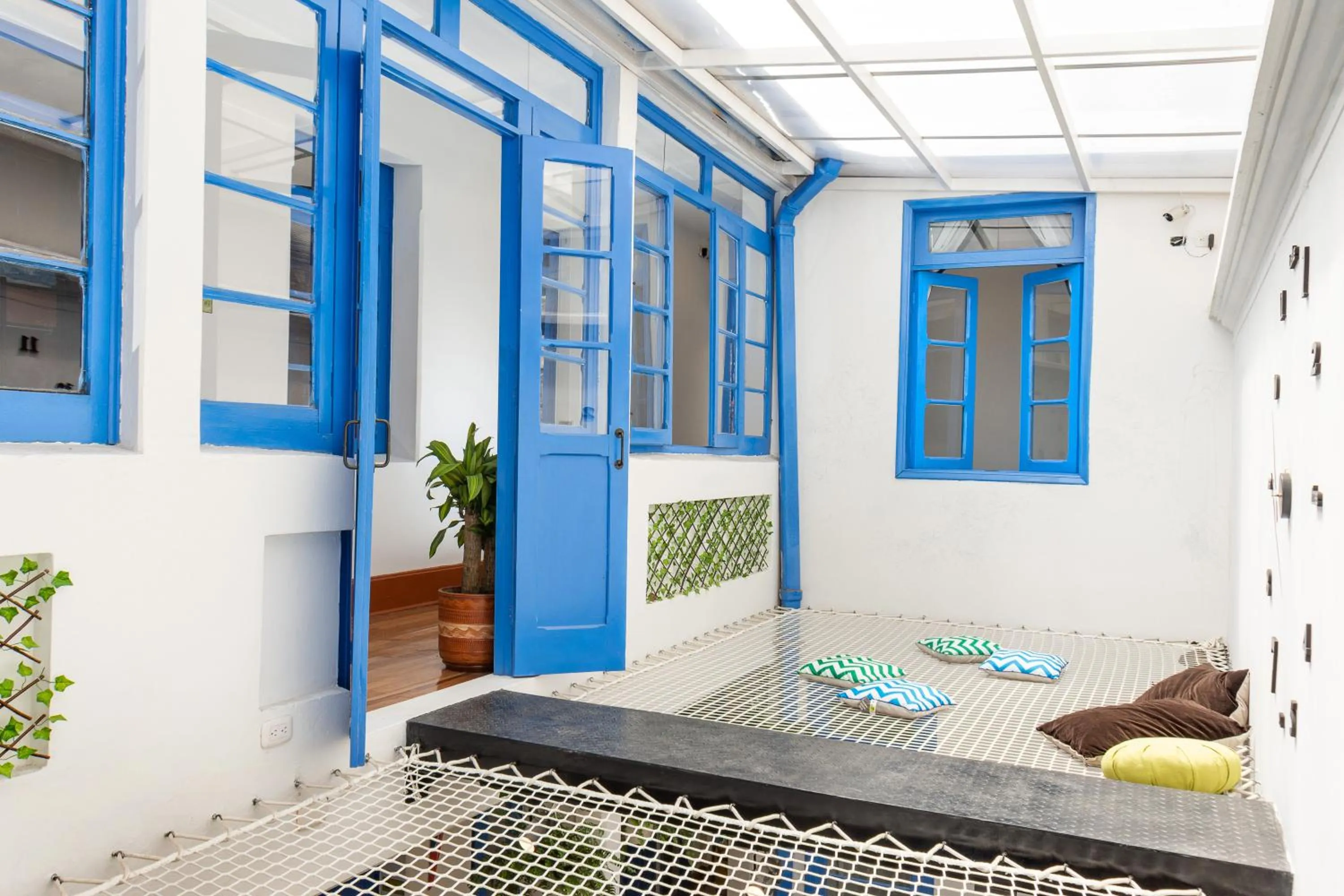 Seating area in Granada Hostel