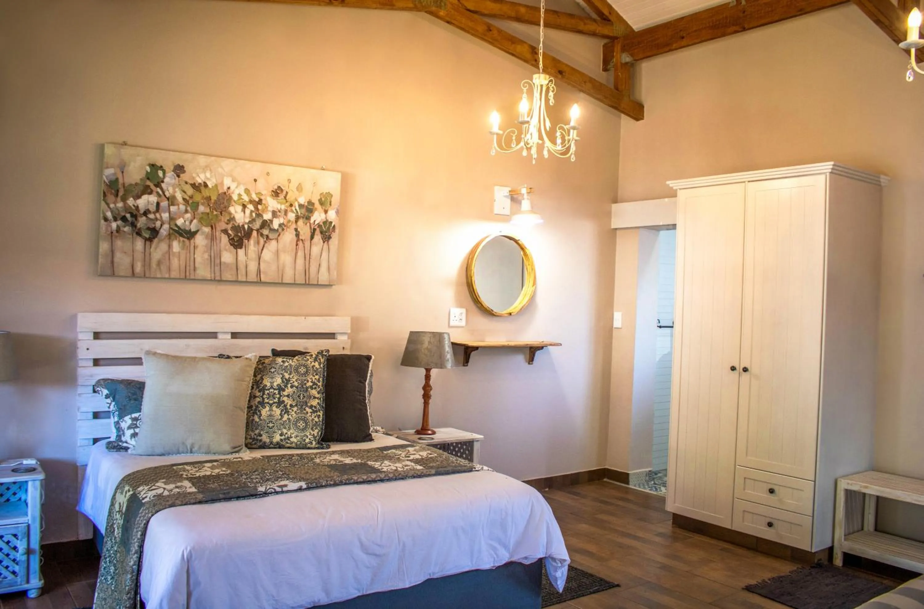 Bedroom, Bed in Modern Farm