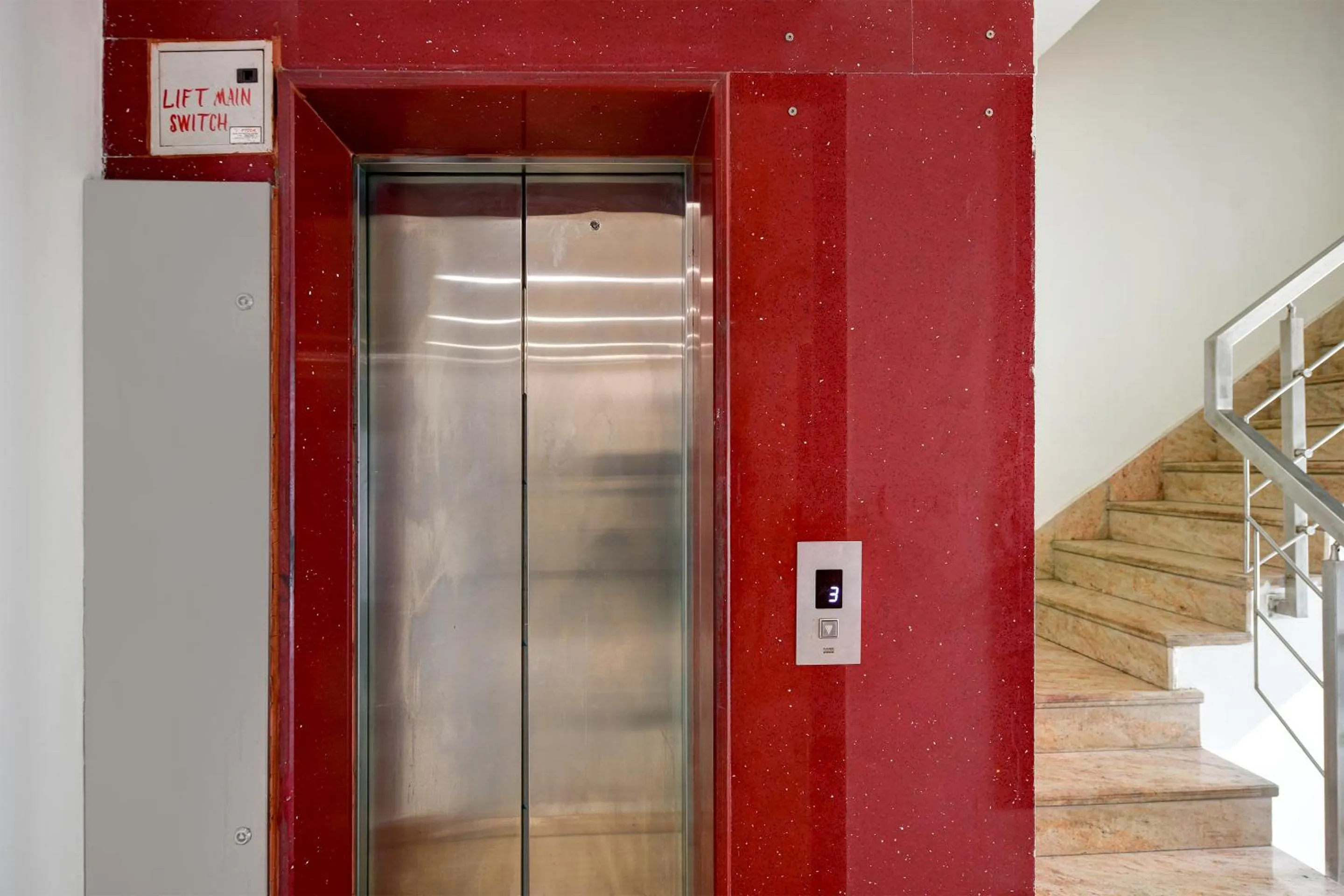 elevator in Hotel Leaf 9 Boutique, Near Golf Course Road and Galleria Market