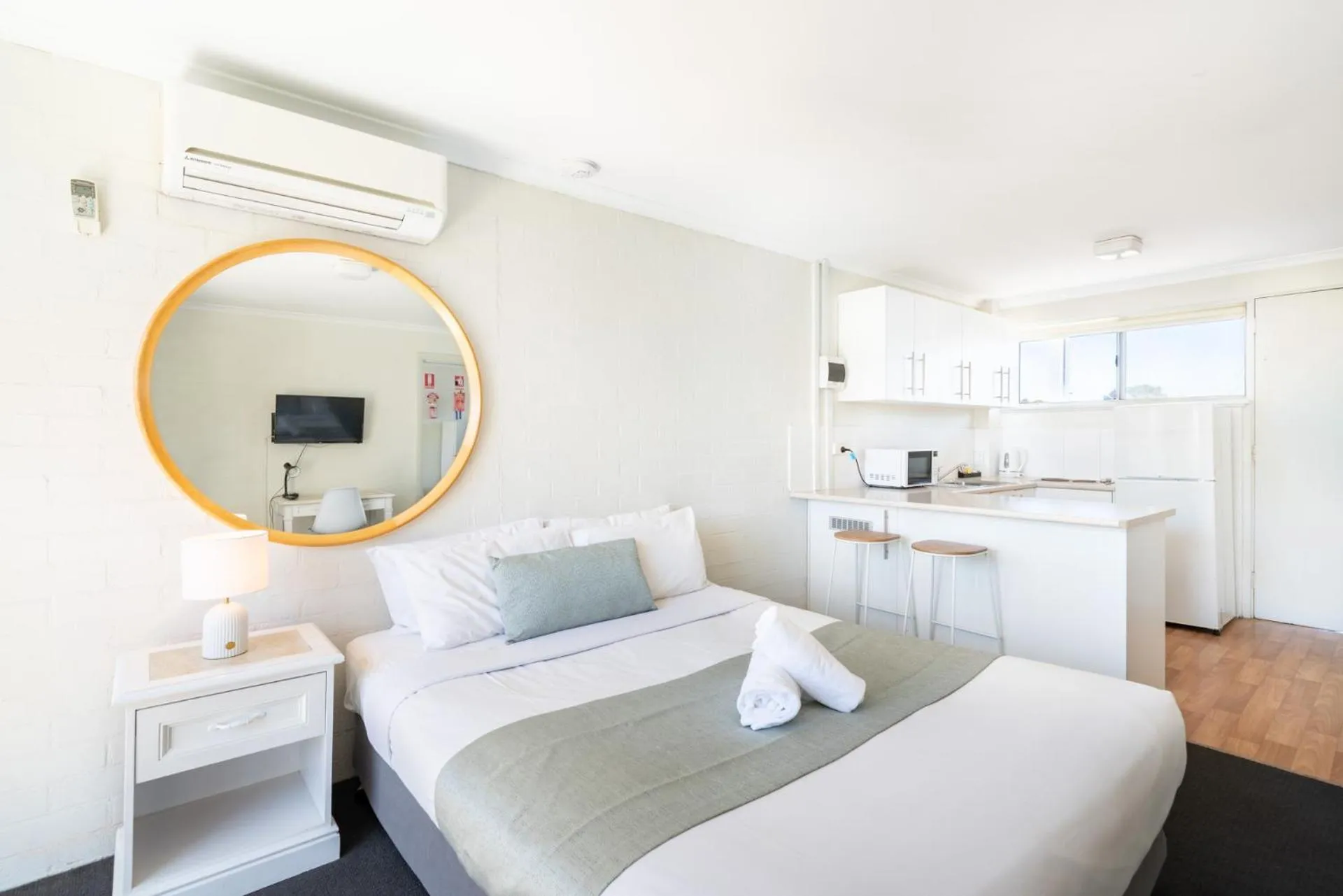 Bed in Bathurst Studio Apartments