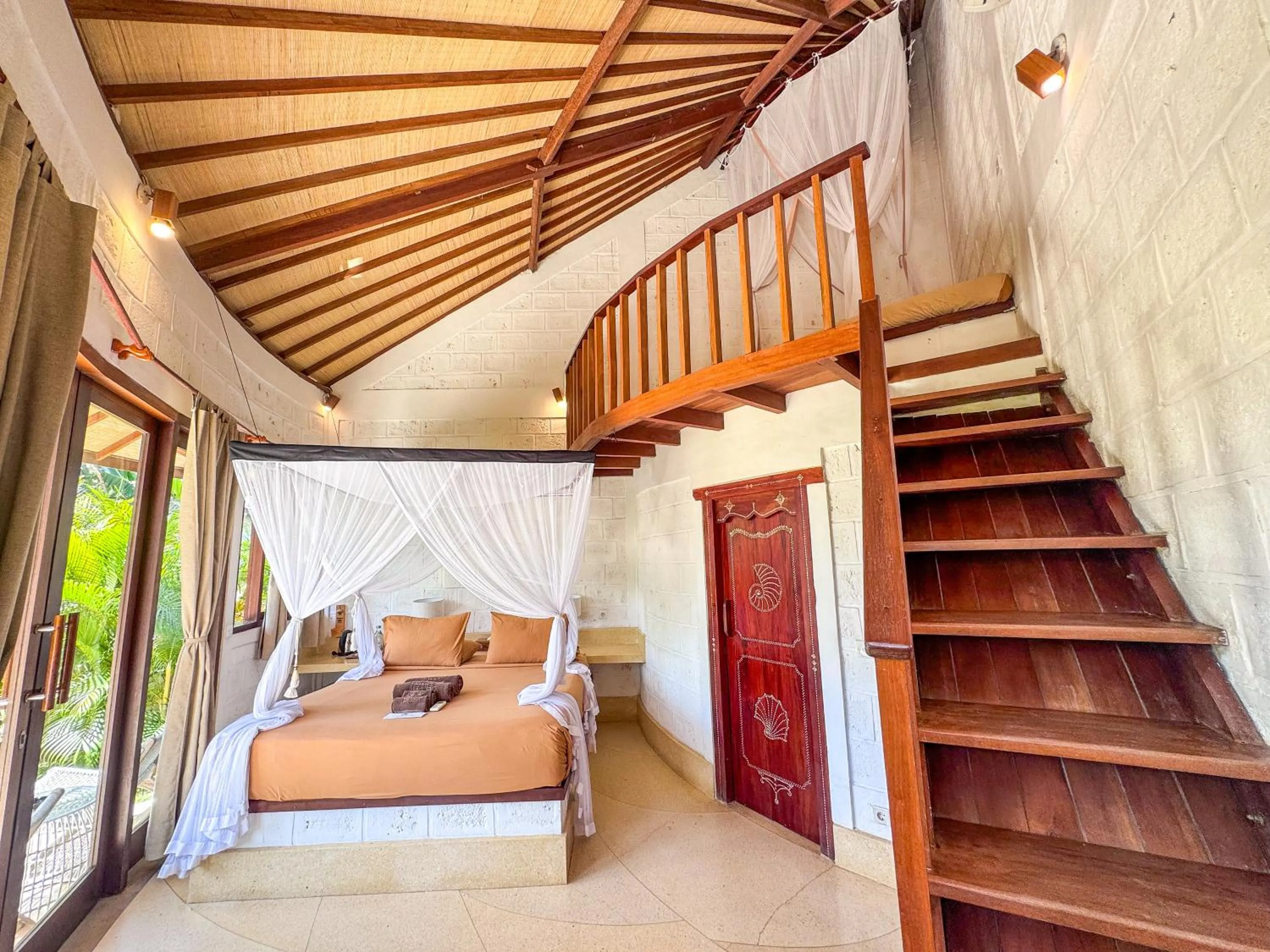 Bed in Biu Biu Resort Bali