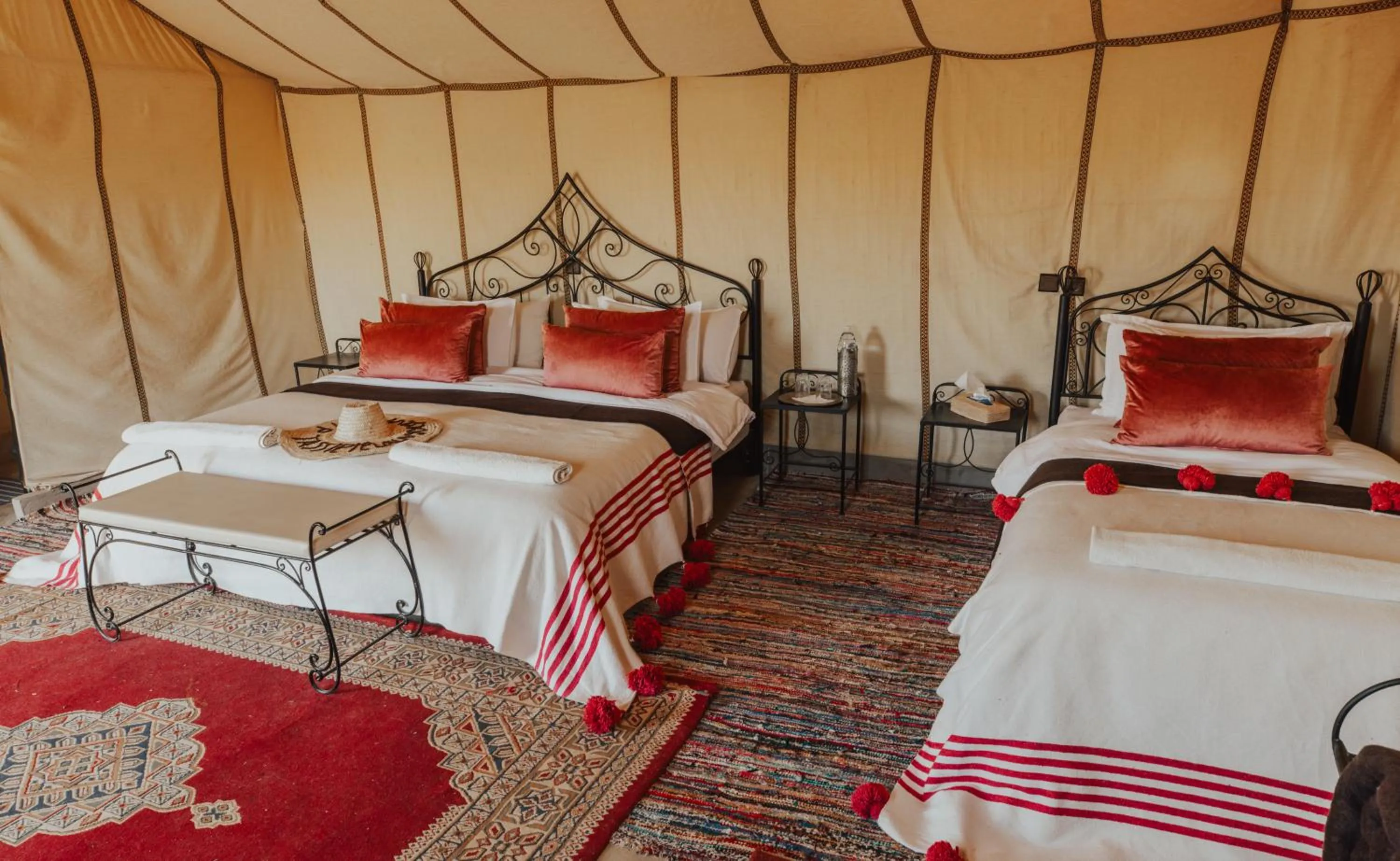 Bed in Tassili Luxury Desert Camp