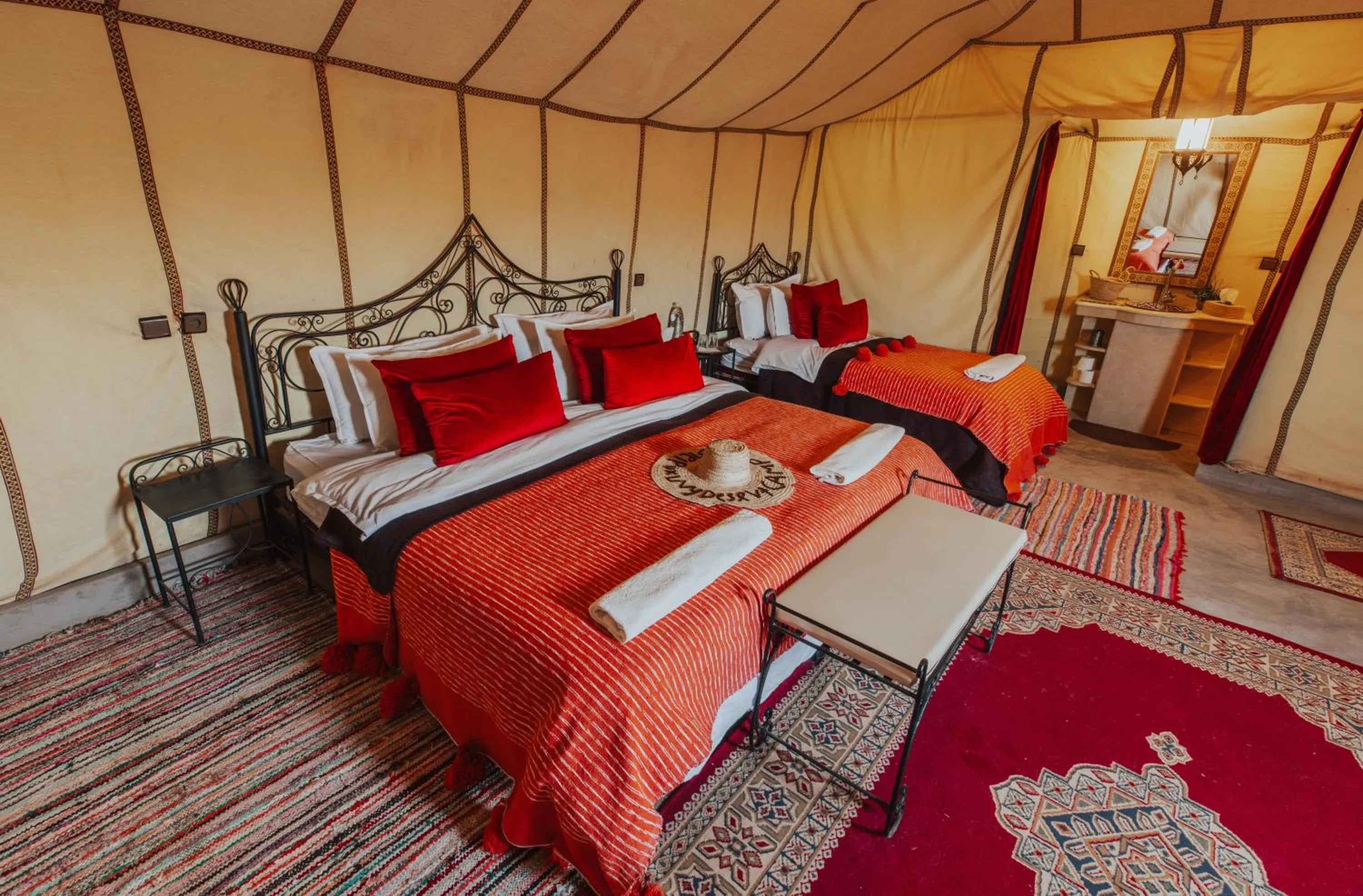 Bed in Tassili Luxury Desert Camp