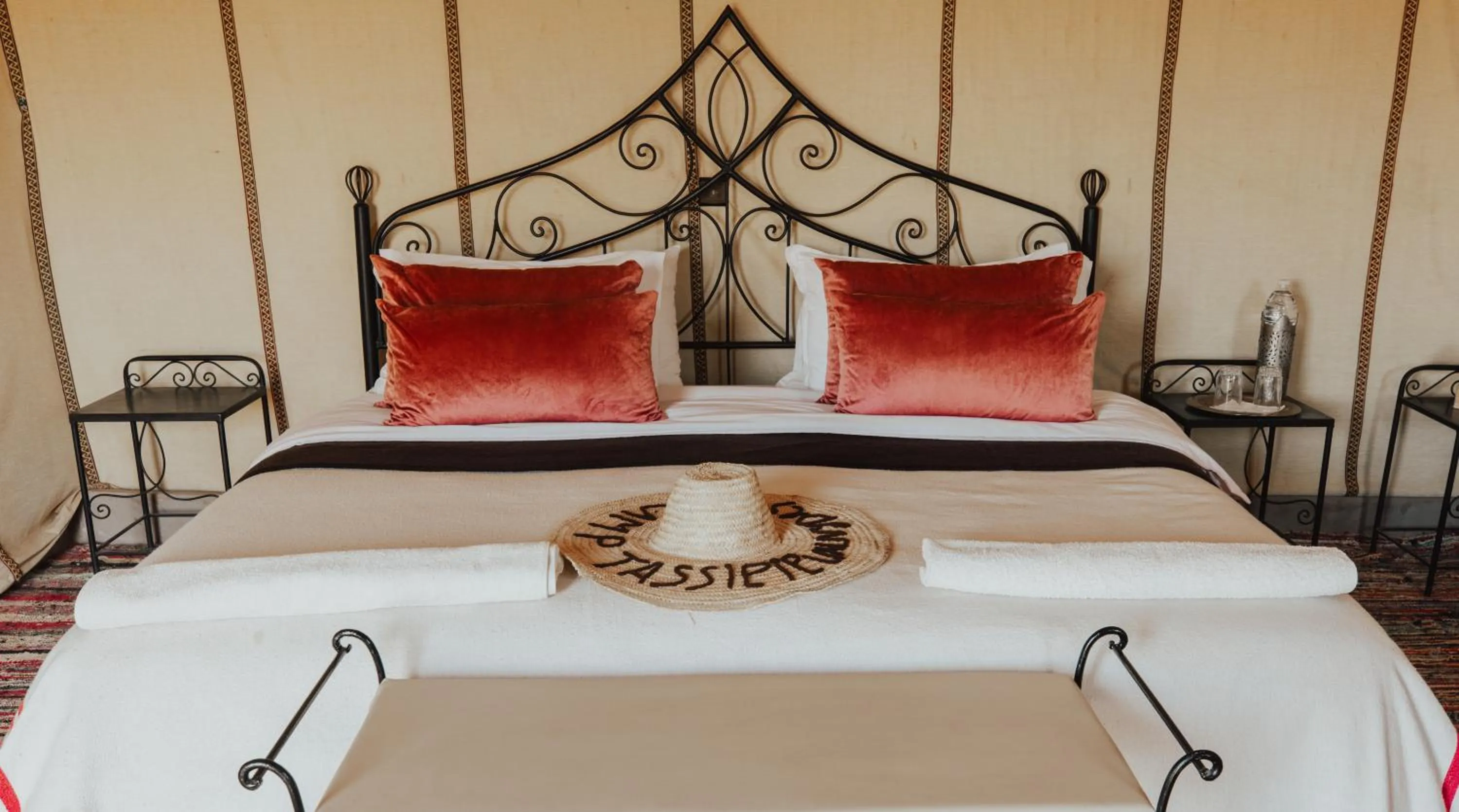 Bed in Tassili Luxury Desert Camp