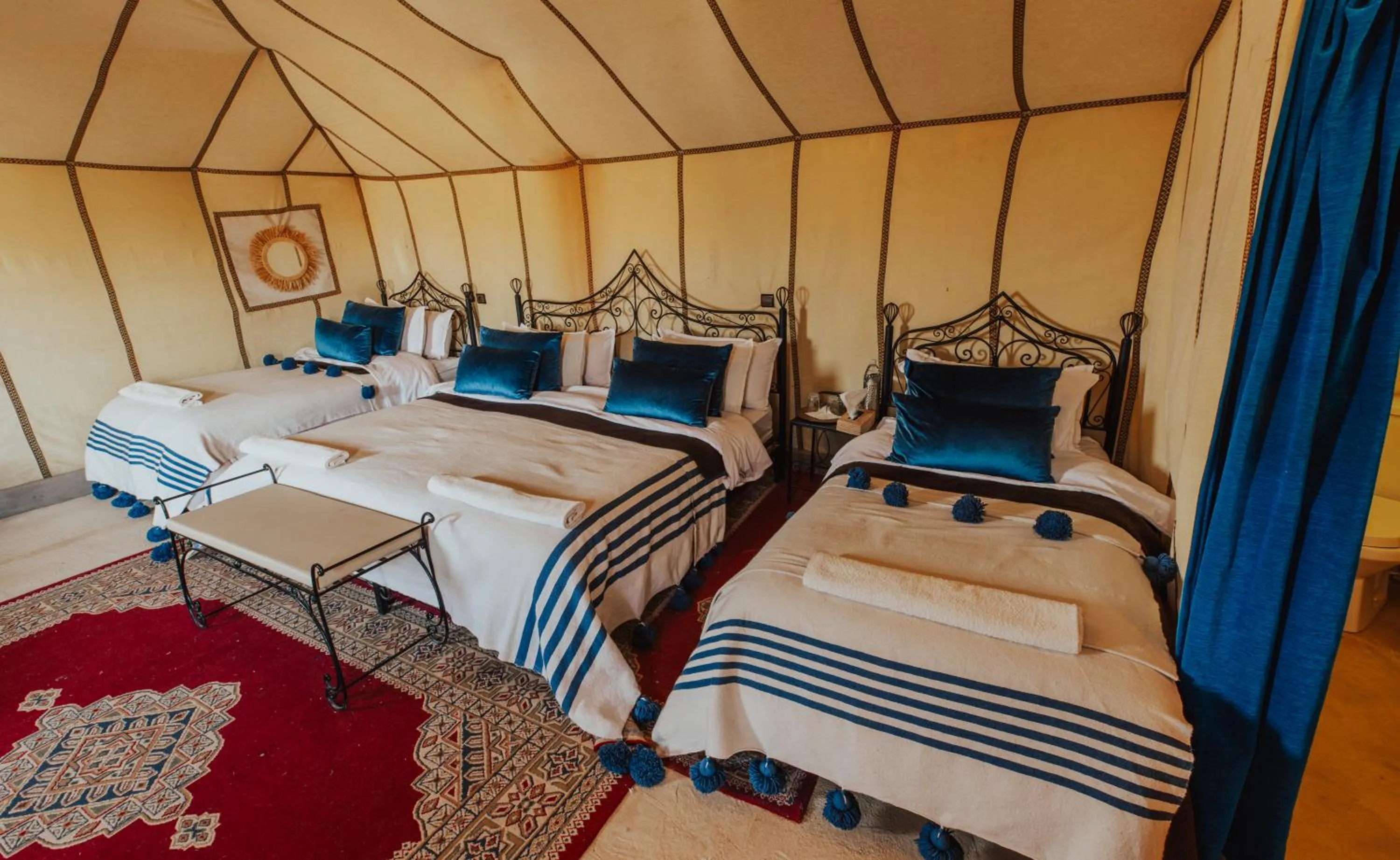 Bed in Tassili Luxury Desert Camp