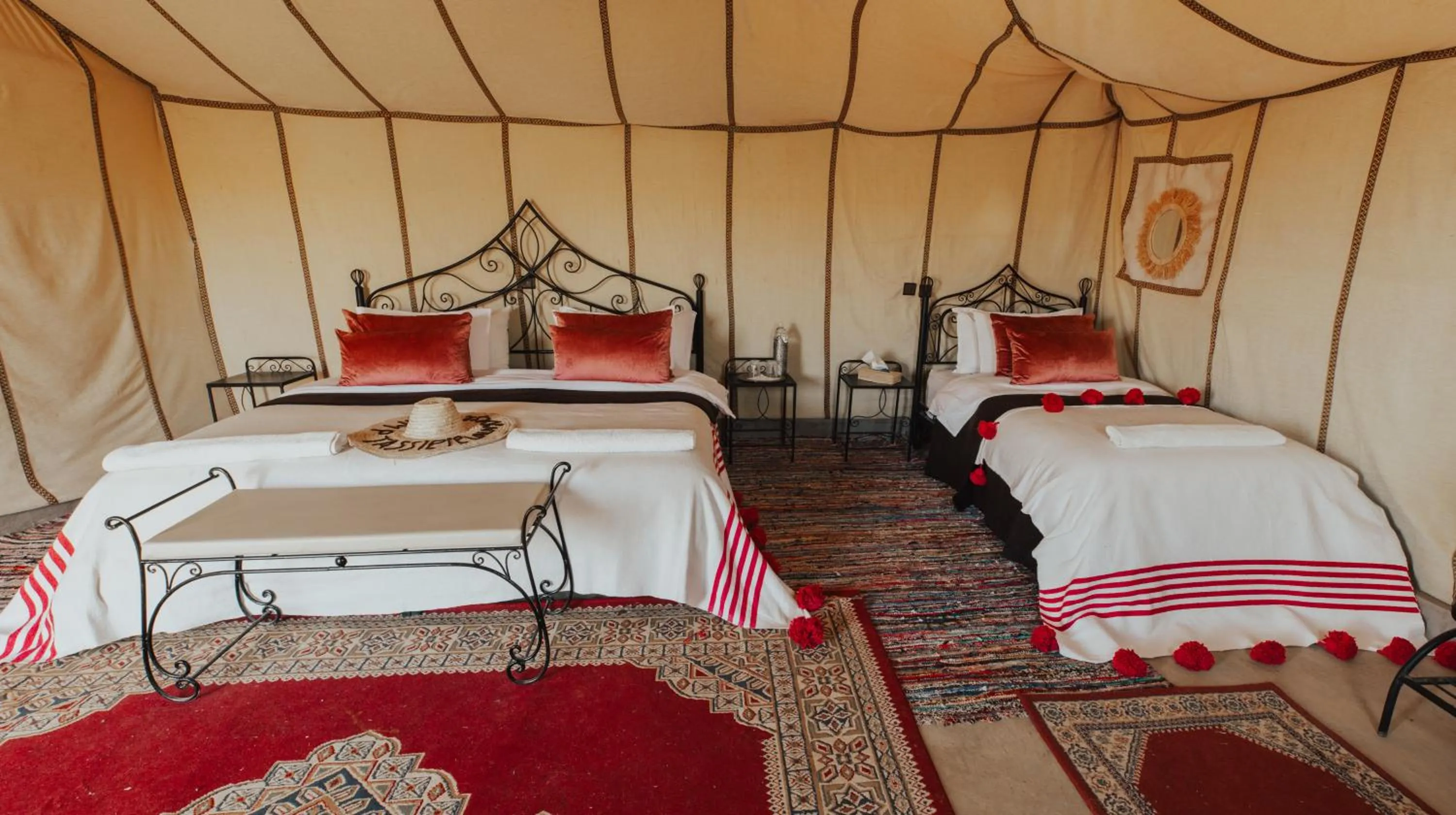 Bed in Tassili Luxury Desert Camp