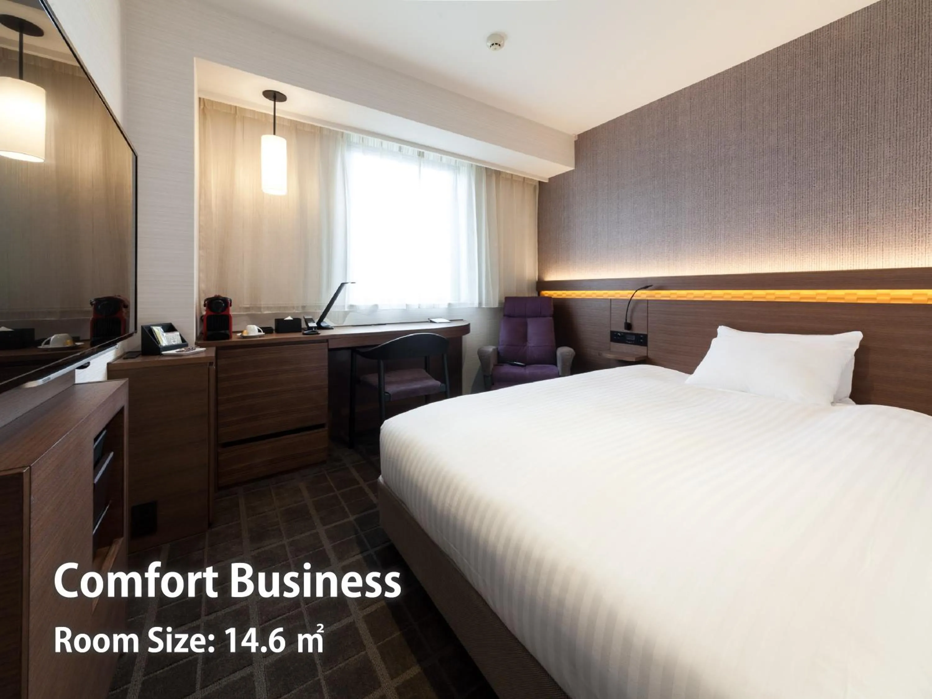 Photo of the whole room, Bed in Nishitetsu Hotel Croom Hakata