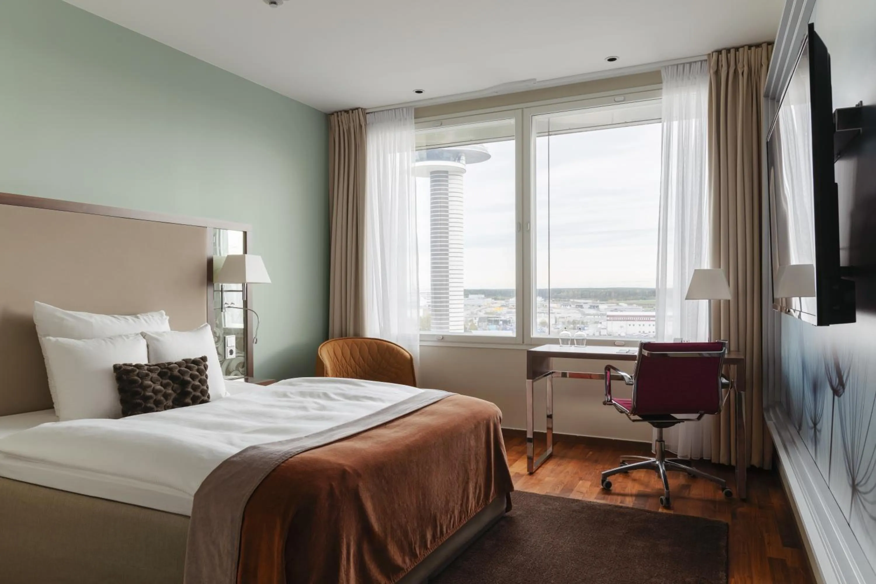 Bedroom, Bed in Clarion Hotel Arlanda Airport Terminal