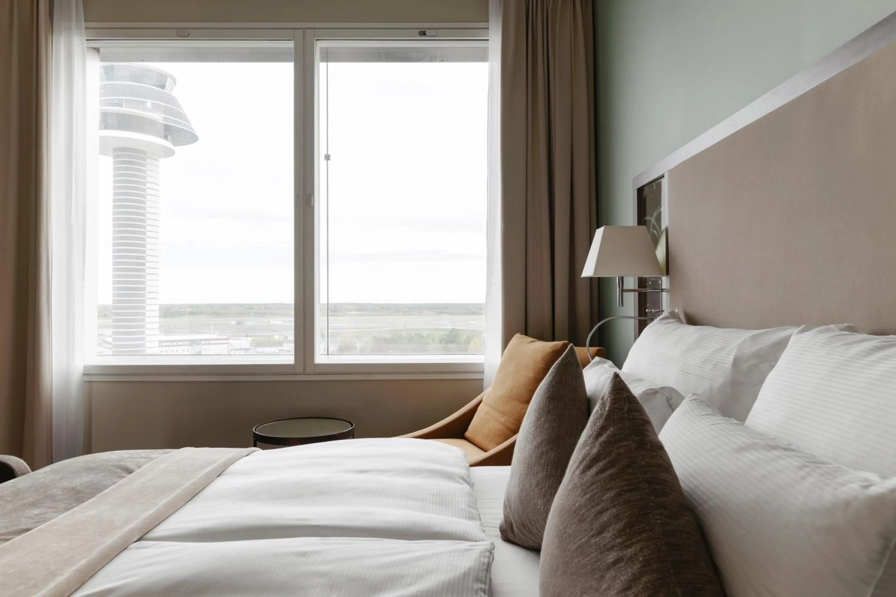 Bed in Clarion Hotel Arlanda Airport Terminal