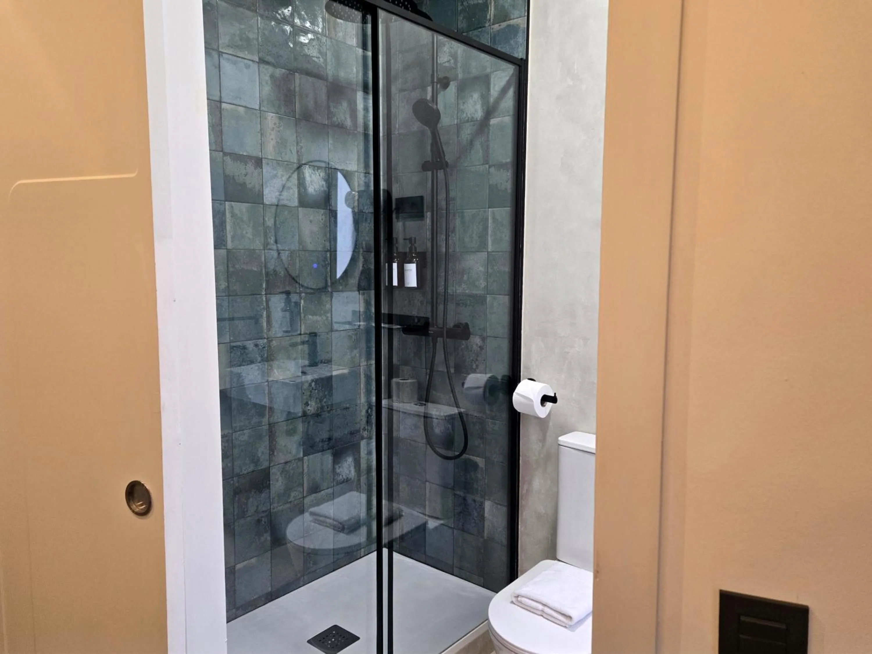 Shower in Hostal Main Street Madrid