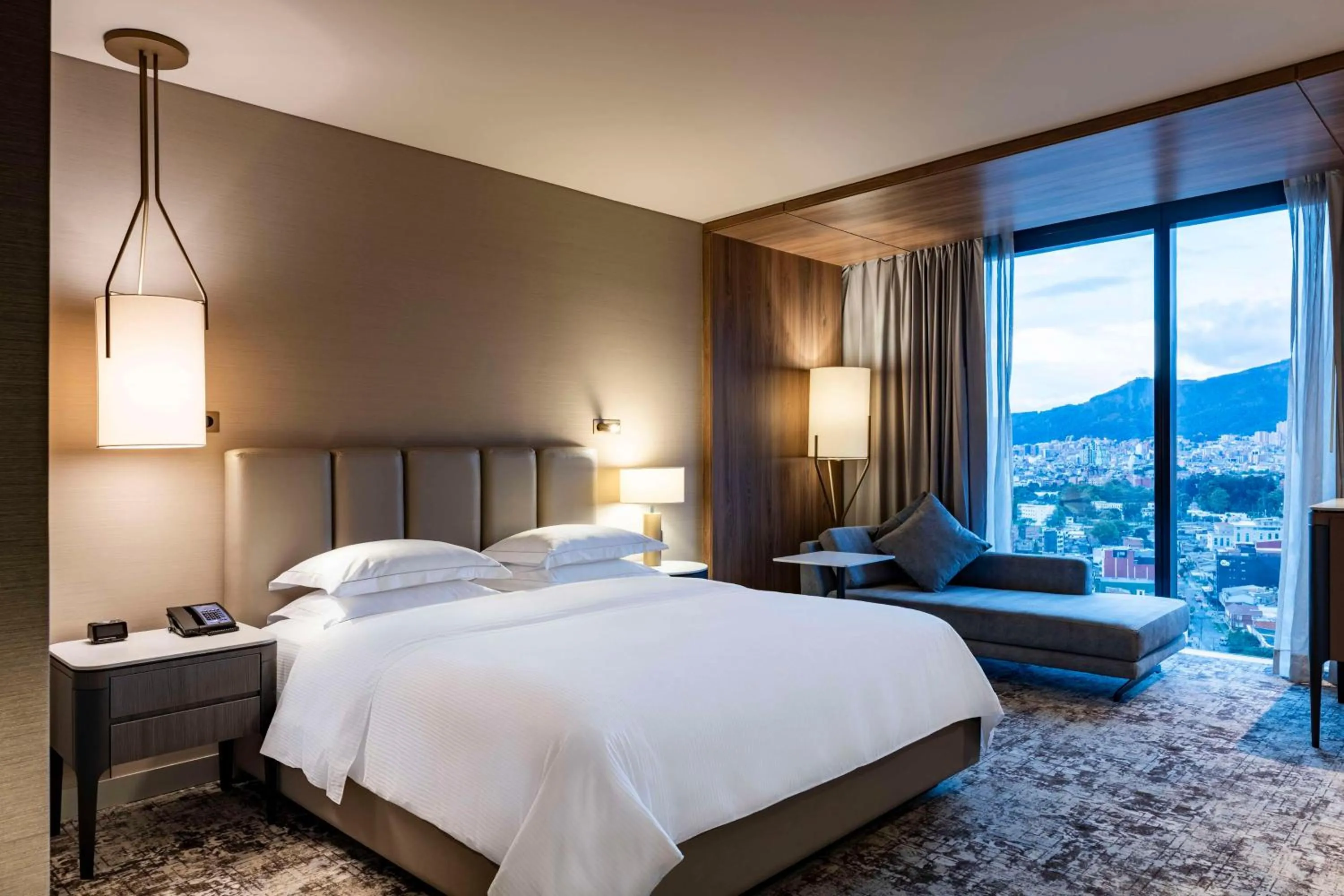 View (from property/room), Bed in Hilton Bogota Corferias