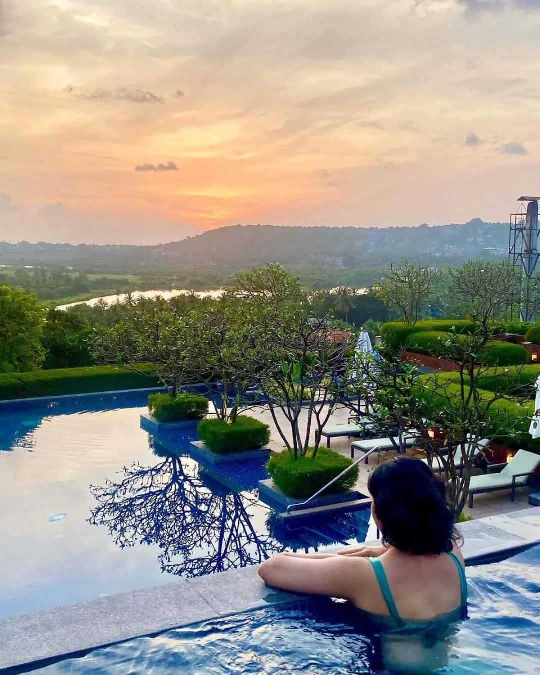 Pool view in Hilton Goa Resort Candolim