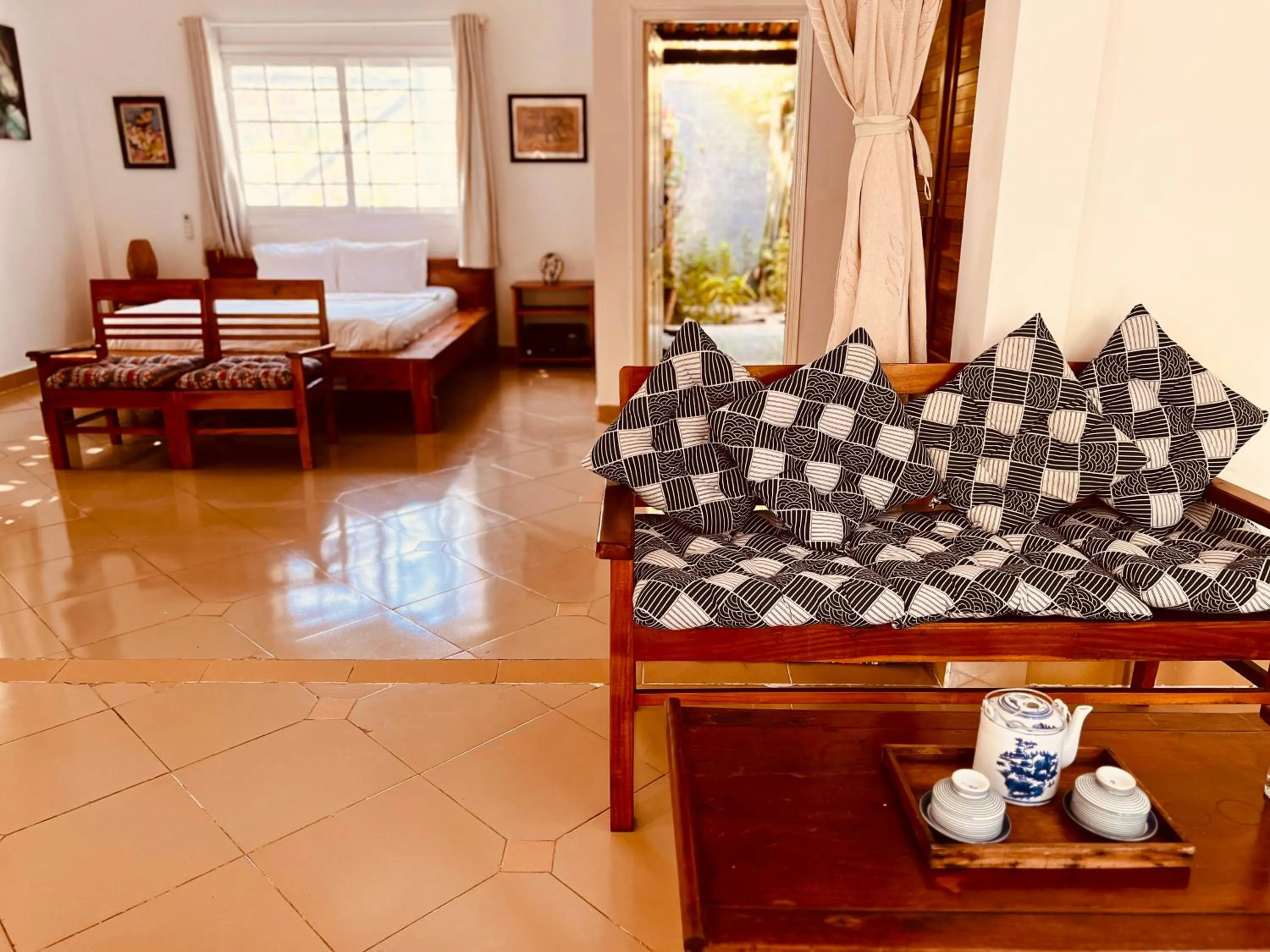 Bed in Bamboo Cottages