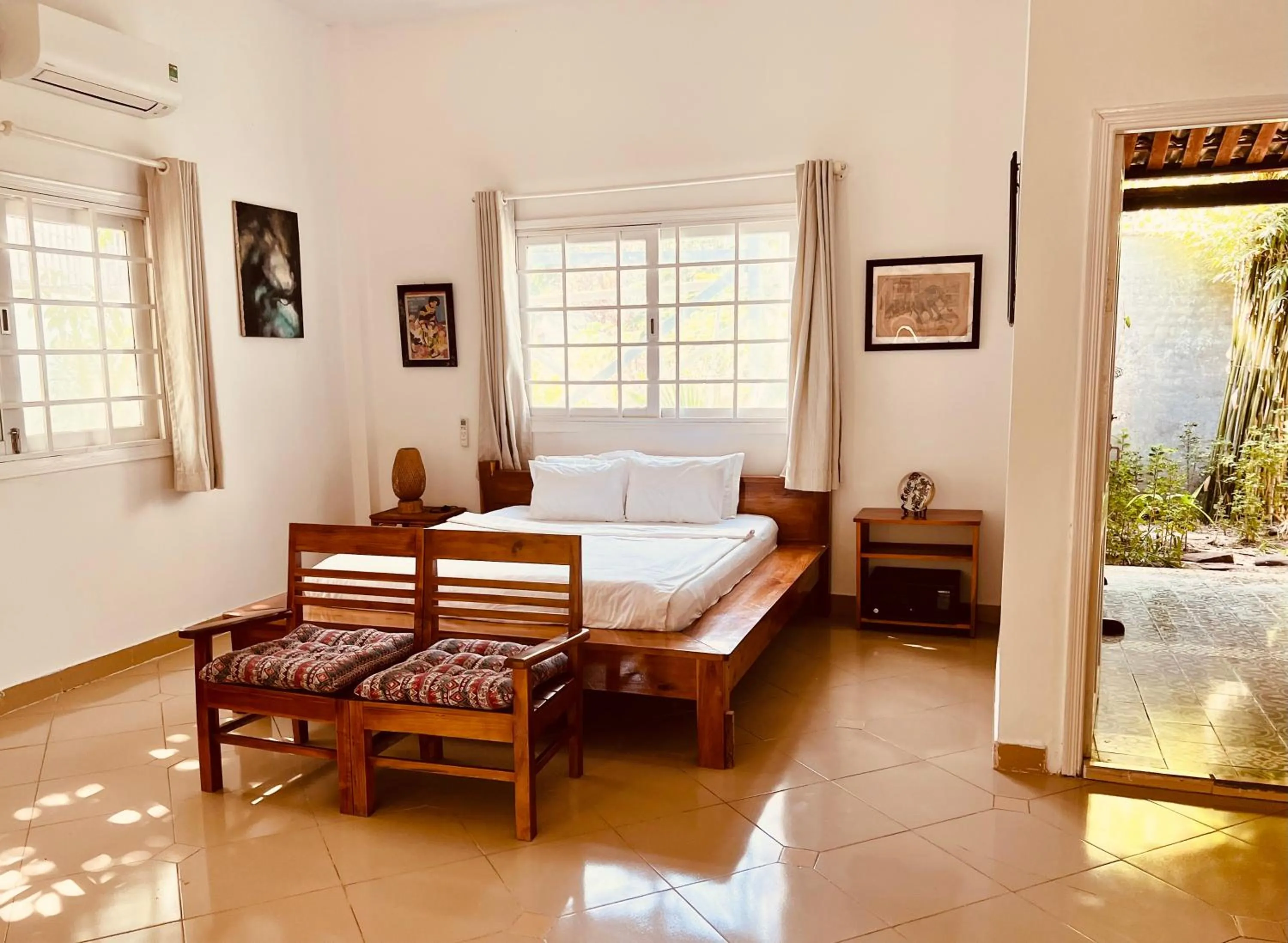 Bed in Bamboo Cottages