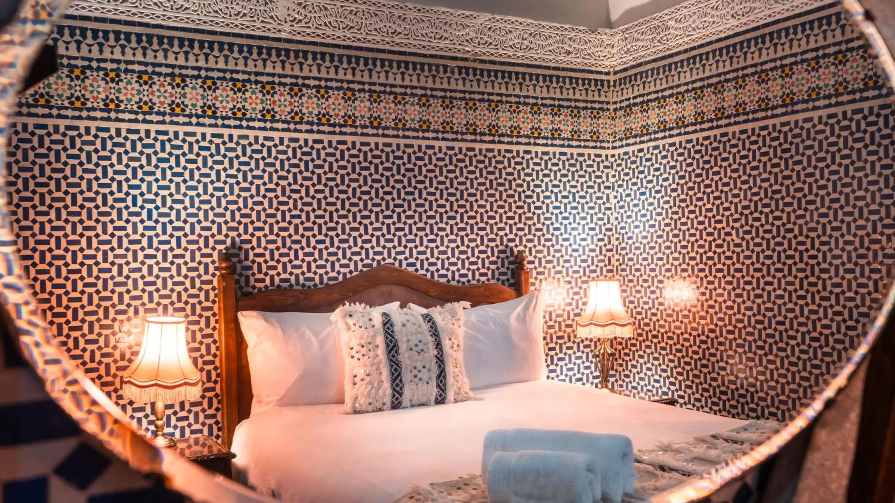 Bed in Riad Alassala Fes