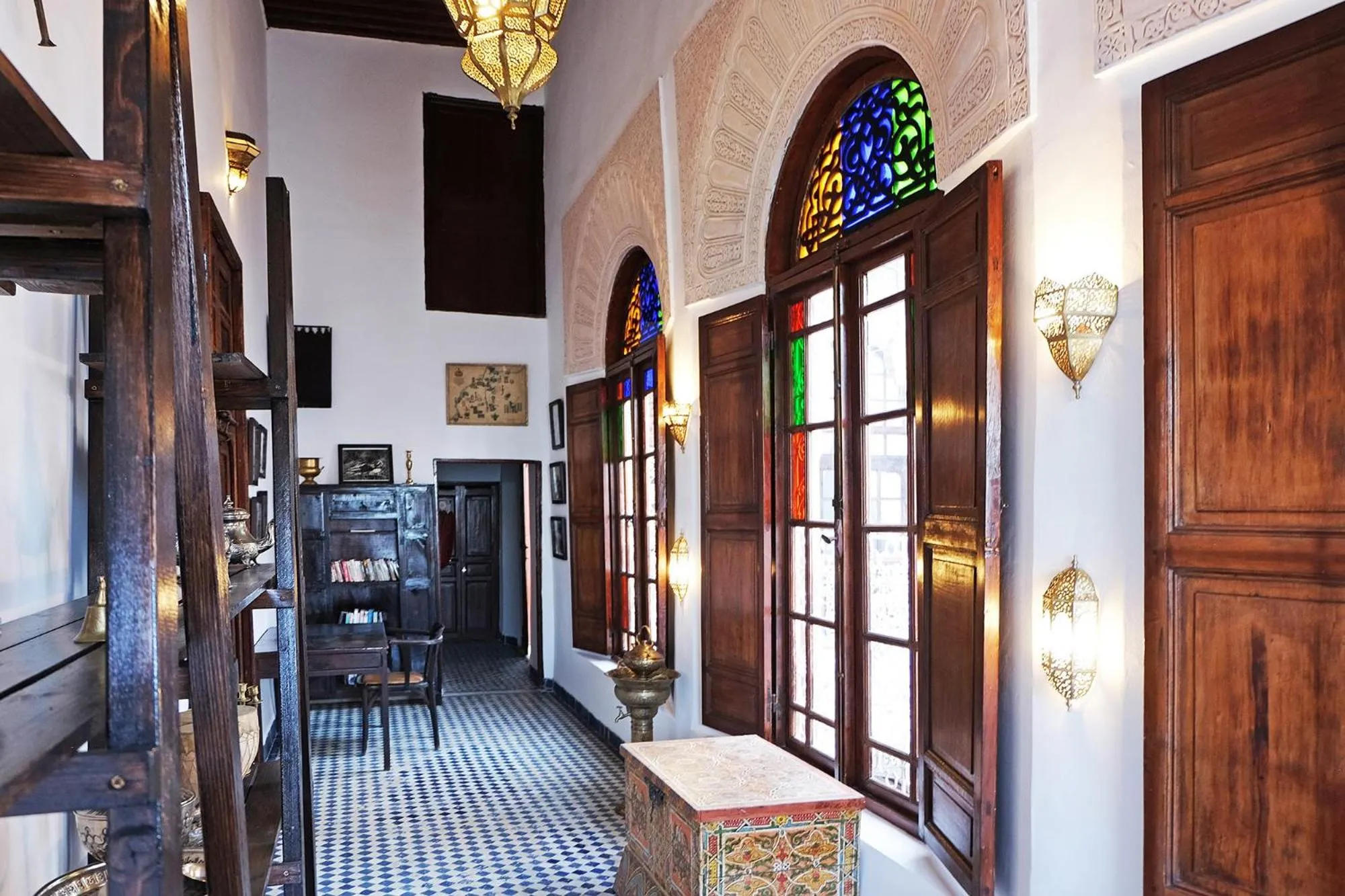 Library in Riad Alassala Fes